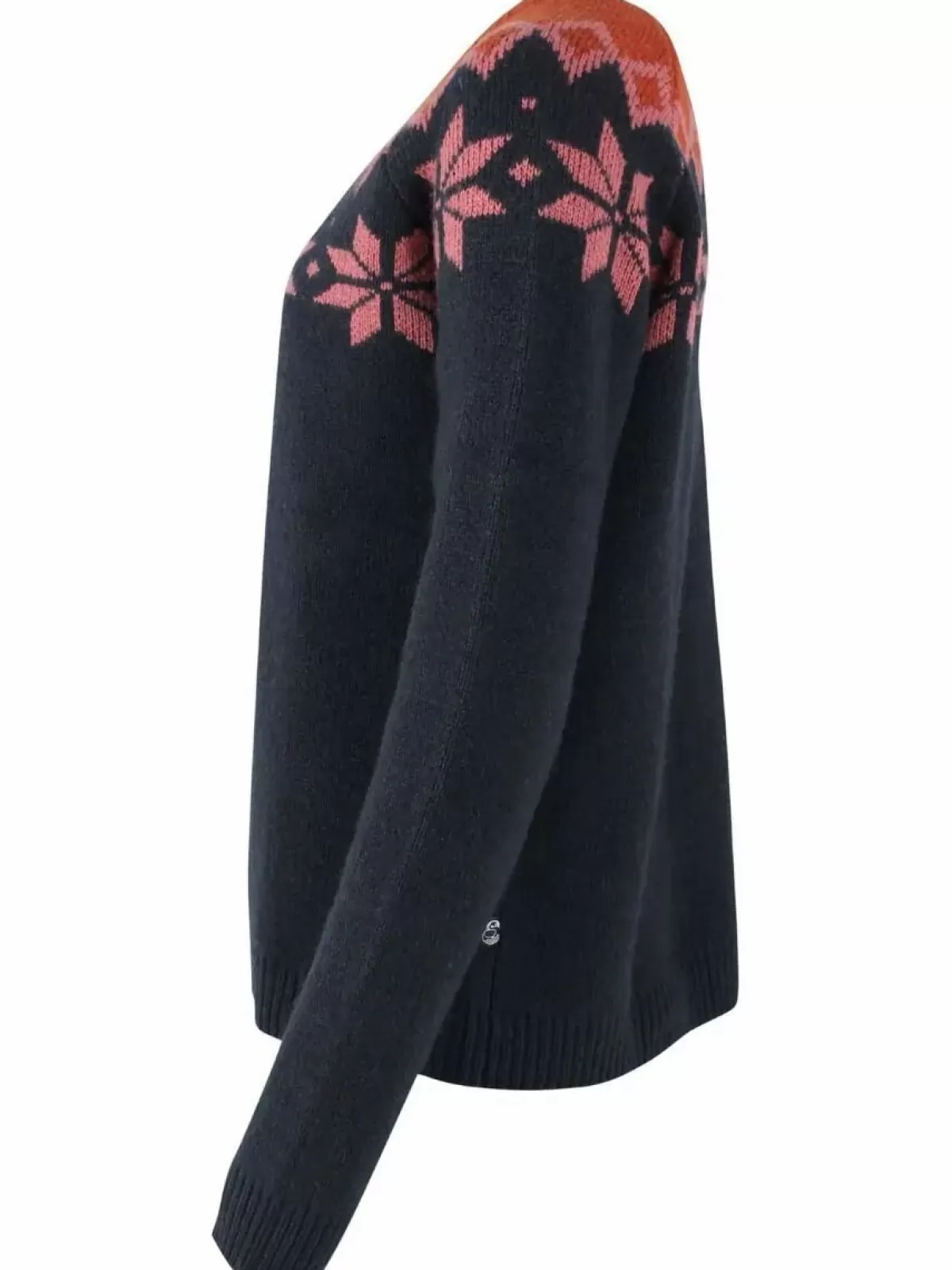 Maglione in Lana Danehytte di Dame Danefæ - Calda Coperta Invernale in Blu Scuro, Rosa Antico e Rosso Mattone