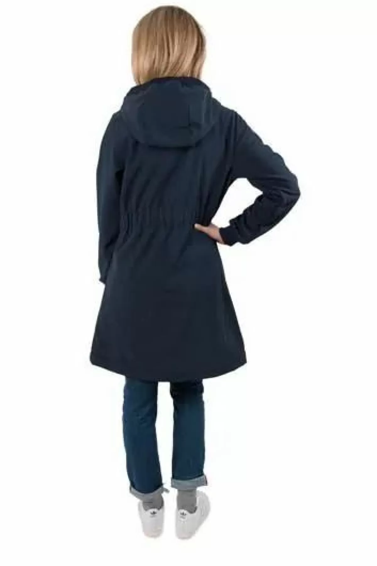 Impermeabile Danejane Donna - Giacca Softshell Leggera in Tessuto Tecnico Blu Navy con Cappuccio Regolabile