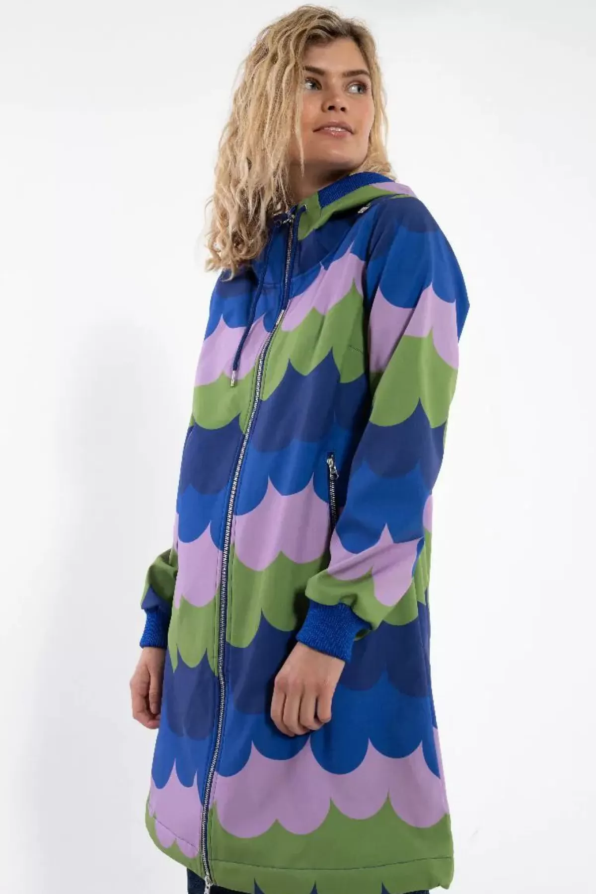 Dame Danefæ Danejane Giacca Softshell - Verde Oliva/Viola Chiaro con Effetto Nuvole Soffici