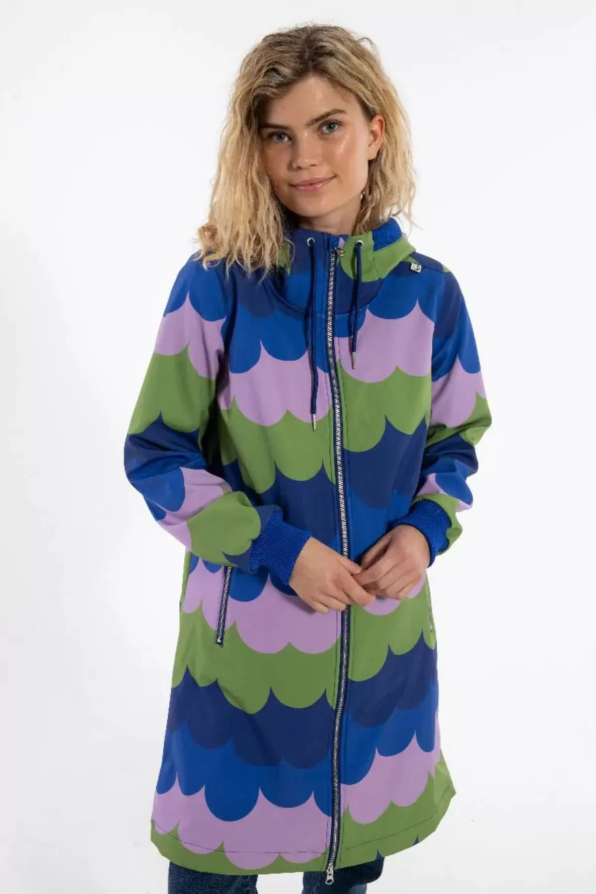 Dame Danefæ Danejane Giacca Softshell - Verde Oliva/Viola Chiaro con Effetto Nuvole Soffici