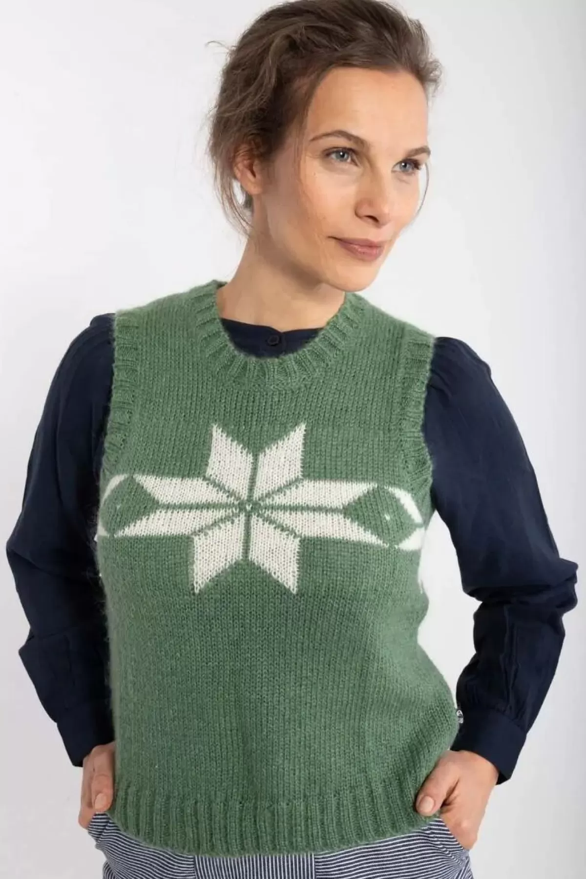 Danefæ Giubbotto Leggero in Tonalità Cachi Chiaro con Rifiniture Cremose - Modello Flakes Vest per Stile Casual e Outdoor