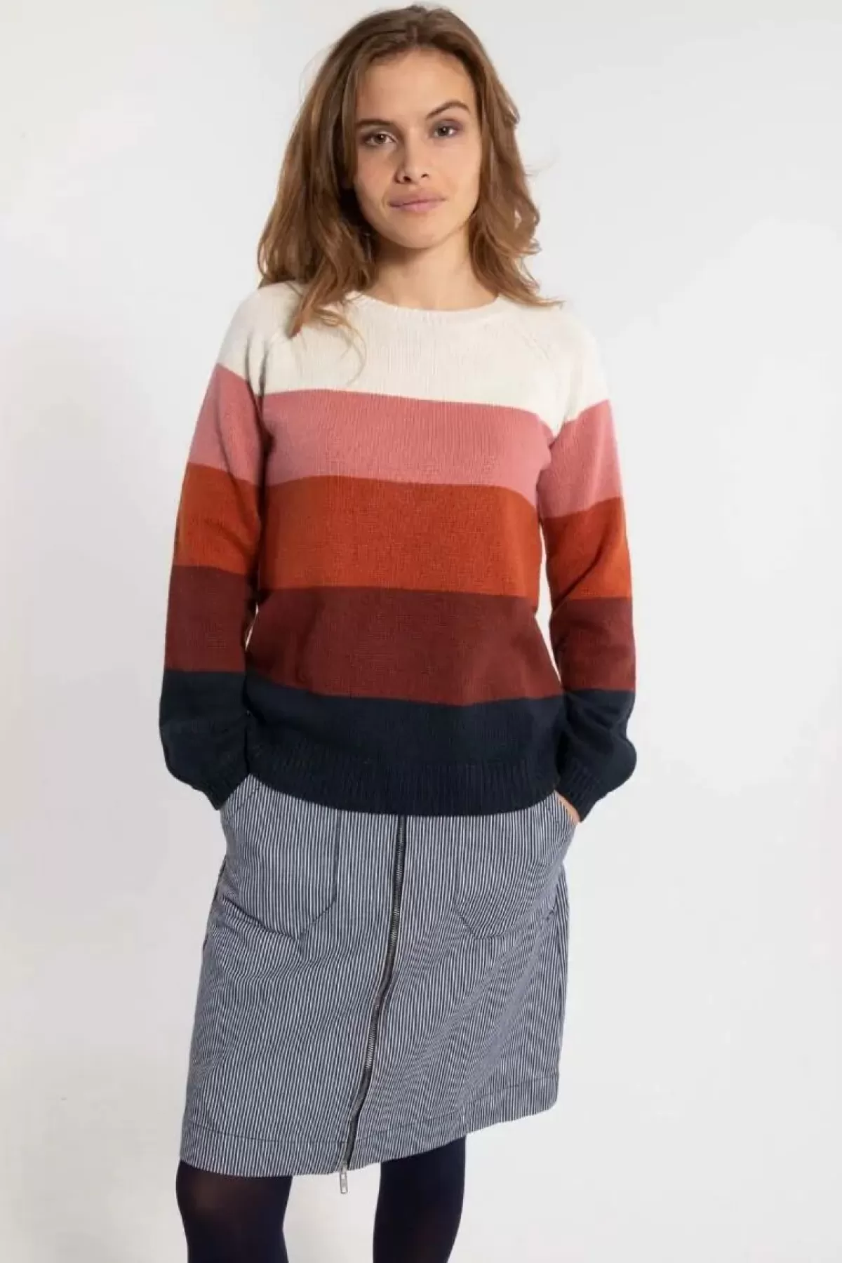 Dame Danefæ - Danelisa Maglione Invernale in Lana Pregiata, Fantasia Multicolor con 4 Tonalità, Confortevole ed Elegante