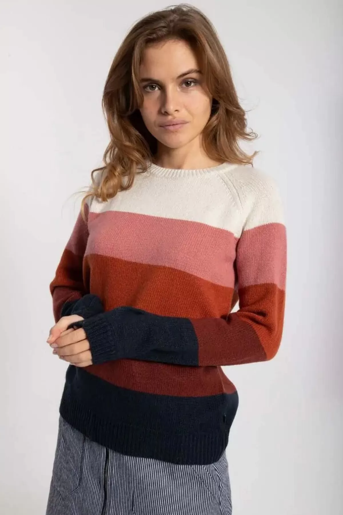 Dame Danefæ - Danelisa Maglione Invernale in Lana Pregiata, Fantasia Multicolor con 4 Tonalità, Confortevole ed Elegante