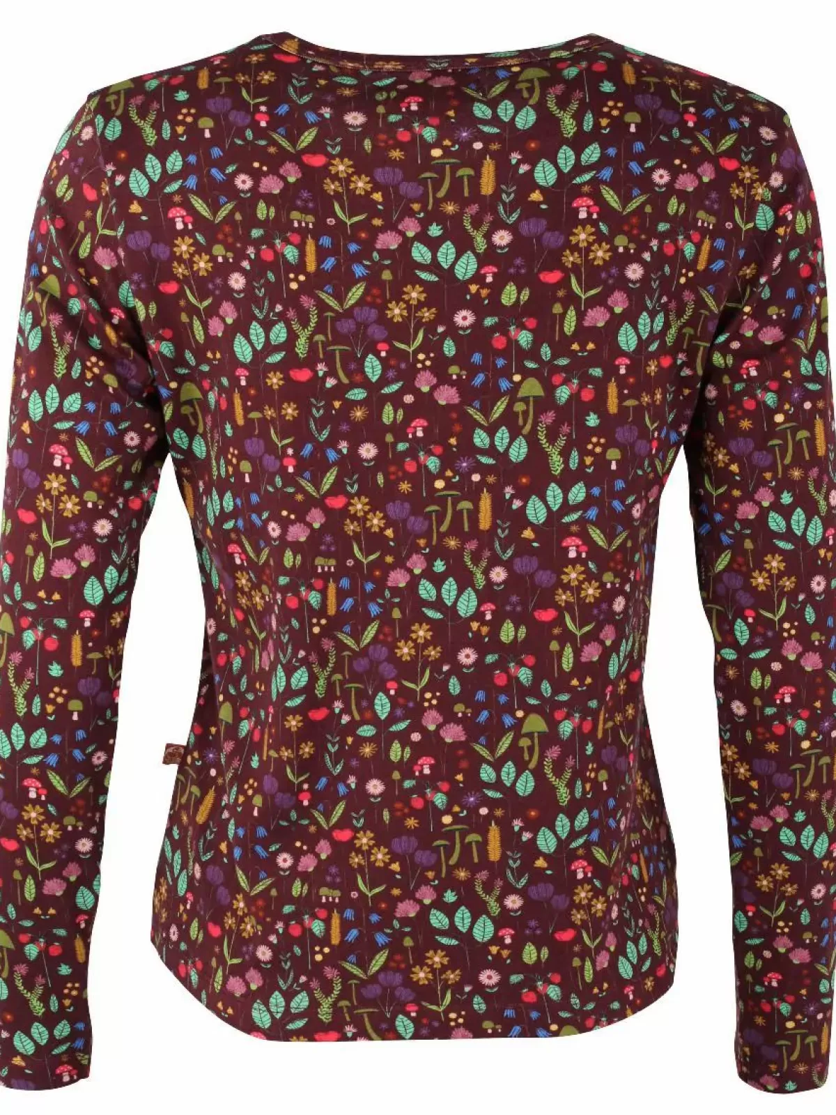 Maglia Rinforzata Danelotte - Borgogna Intenso con Motivo Botanico Artigianale