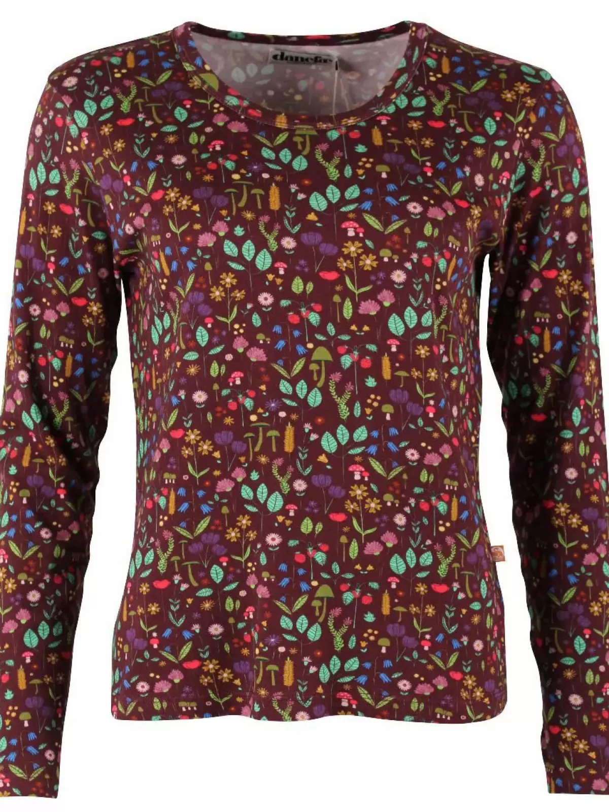 Maglia Rinforzata Danelotte - Borgogna Intenso con Motivo Botanico Artigianale