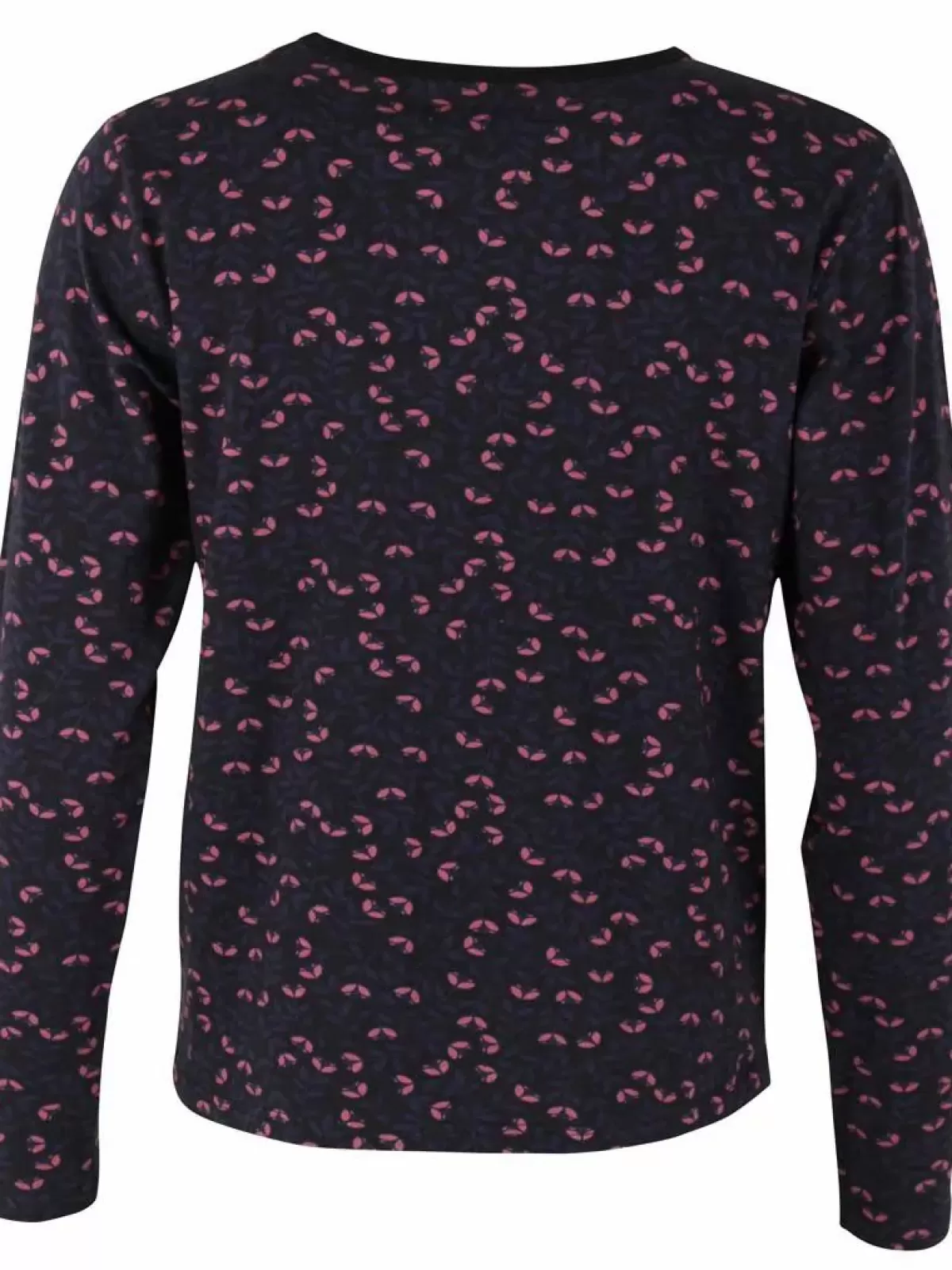 Dame Danefæ Danelotte - Maglietta Donna in Viscosa Slub, Tonalità Nero/Grigio Antracite con Motivi Floreali Viola