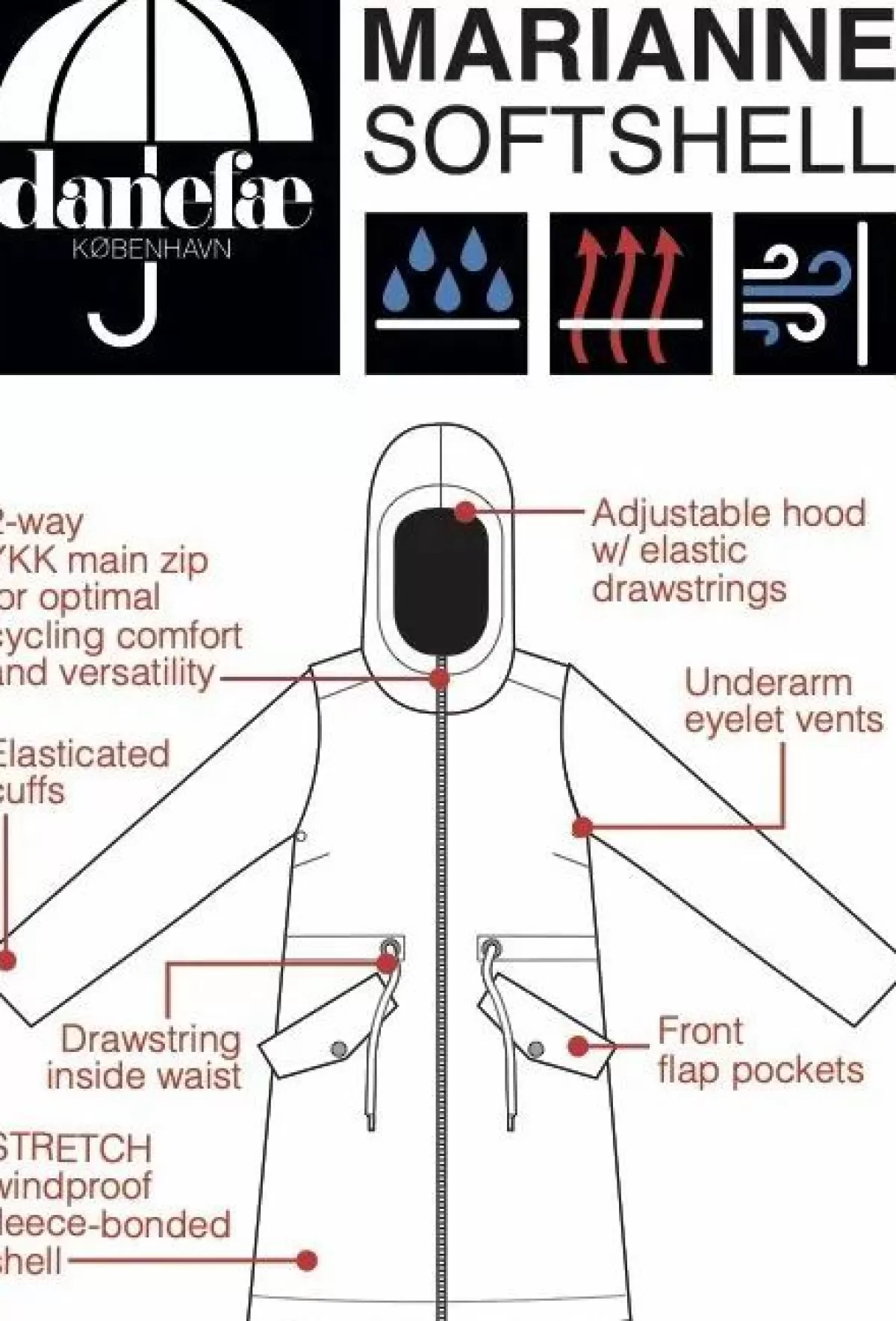 Pantaloni Termici Danemarianne Softshell Nero/Avorio con Rivestimento Impermeabile - Collezione Dame Danefæ