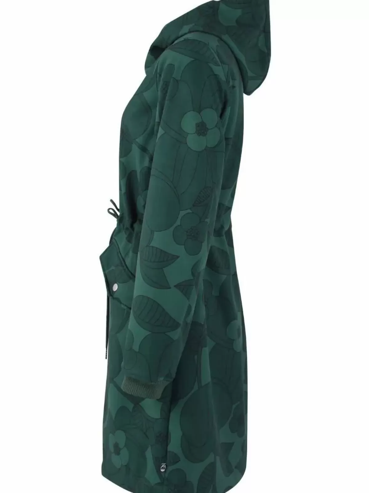 Danemarianne Dama Bohemien - Giacca Tecnica Confortevole Foresta Verde con Motivo Fioritura Viva