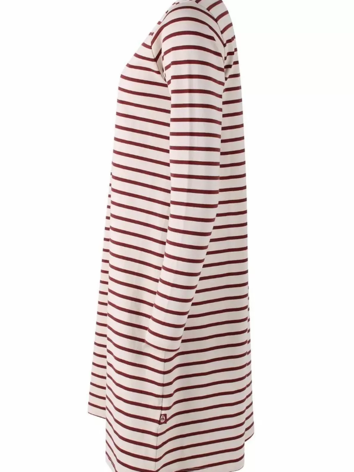 Abito Danenassau Danefæ Dame in Tonalità Gesso e Borgogna - Vestito Elegante con Accenti Vinati