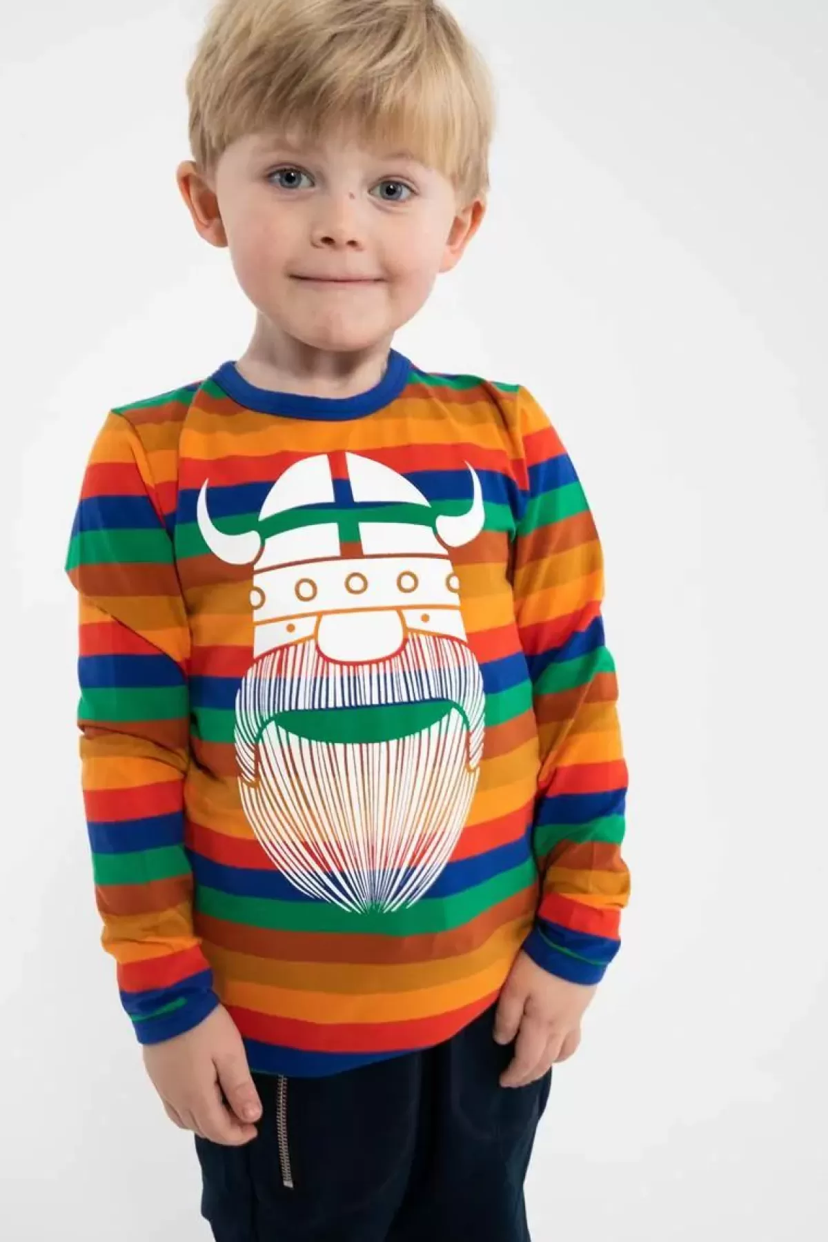 Maglione con Motivi Polari e Fogliame Autunnale per Bambini - Danefae Collection Stile Polo Nord Erik