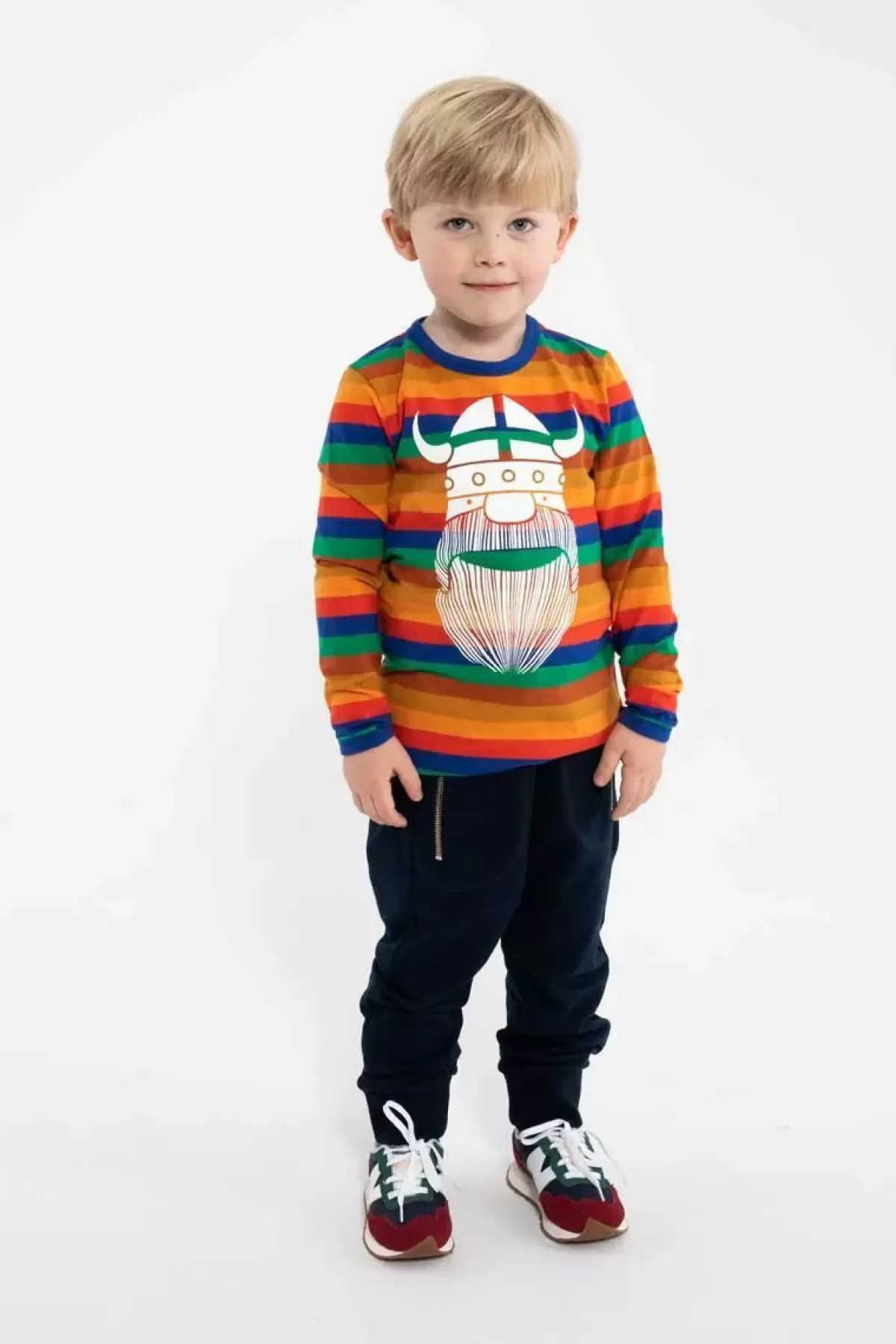 Maglione con Motivi Polari e Fogliame Autunnale per Bambini - Danefae Collection Stile Polo Nord Erik