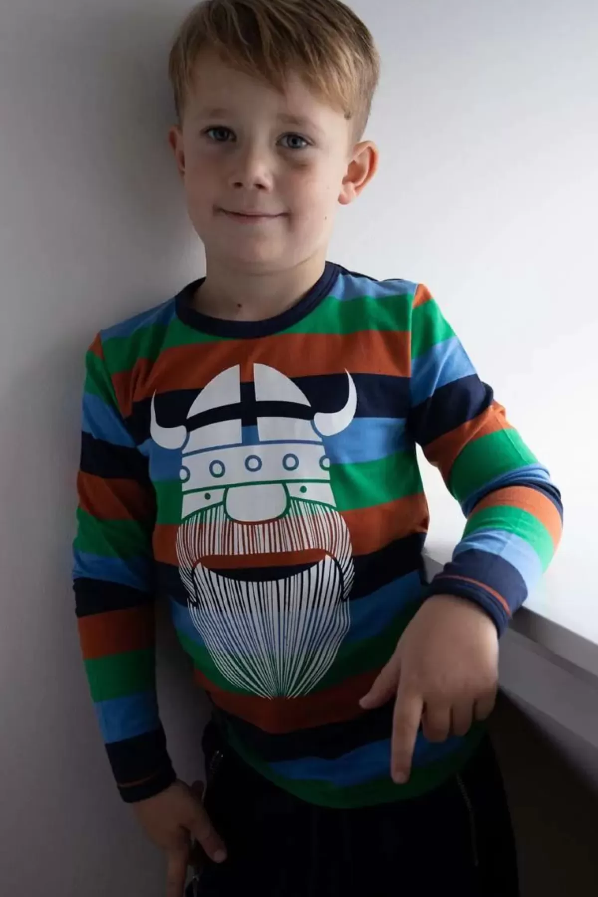 Maglietta con stampa polare Danefæ - Fermo snapper Erik | Design unico Polo Nord danese per bambini