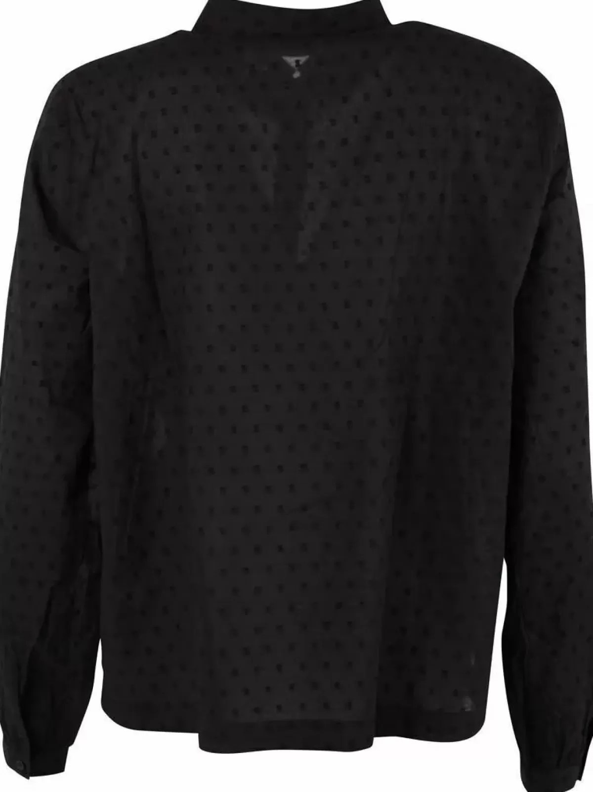 Dame Danefæ Danenovember Camicia Casual in Cotone con Motivo Puntinato, Nero