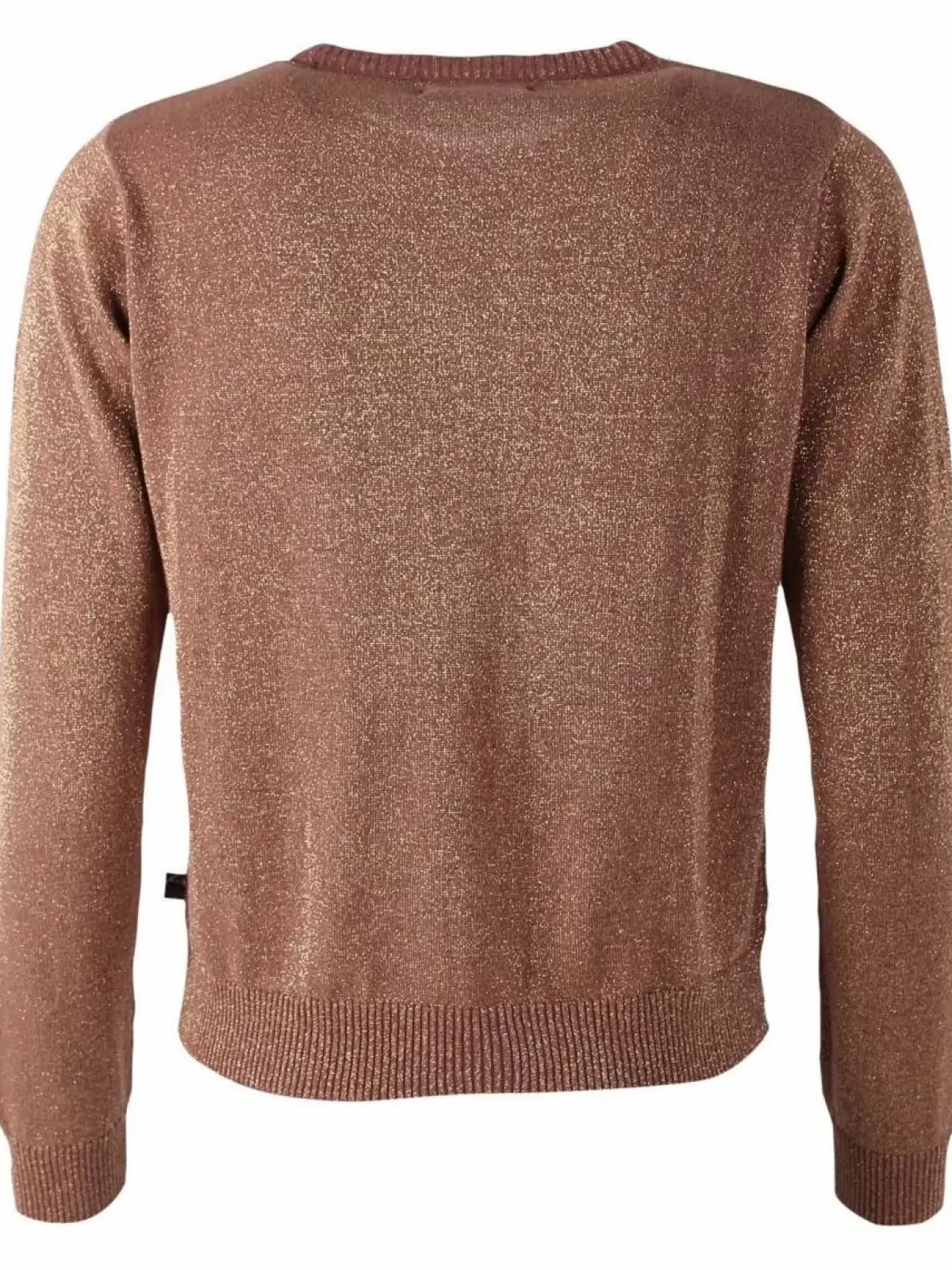 Maglia con Scollo a V Danefæ - Rosa Sabbia e Perlage Scintillanti con Riflessi Oro