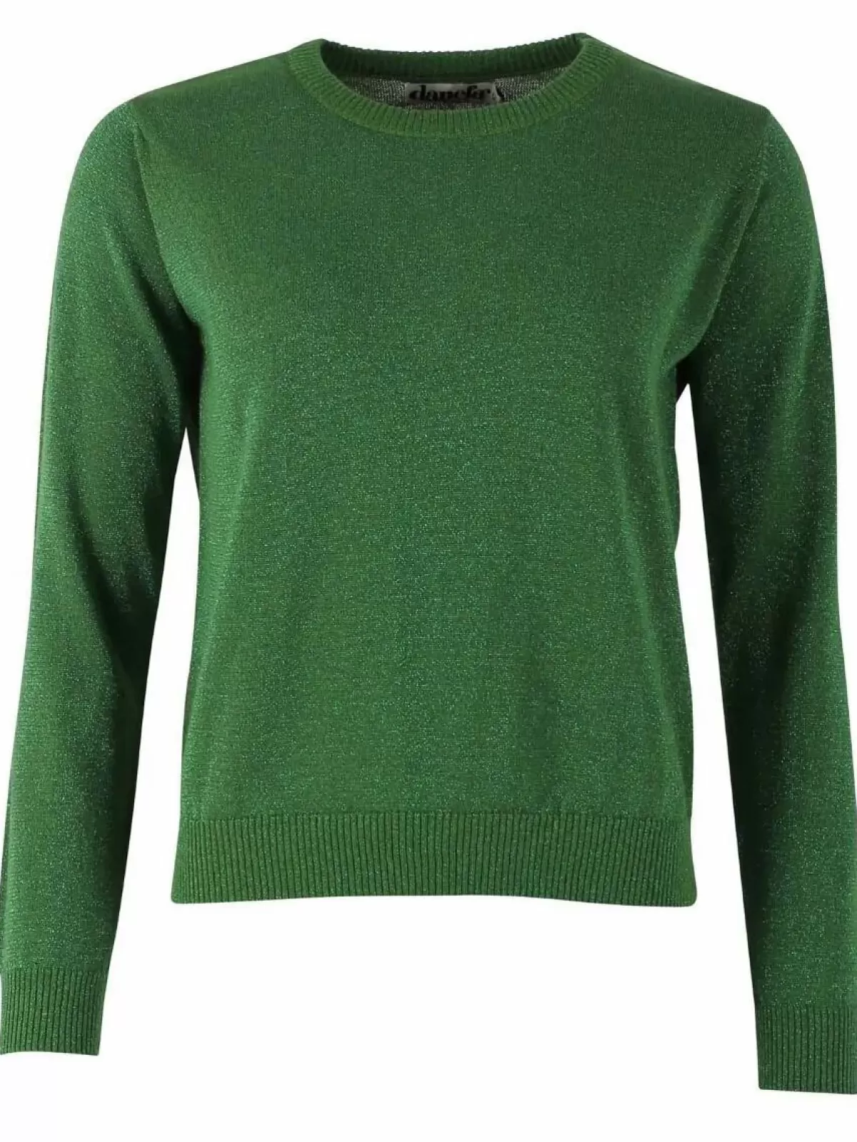 Maglione Autunnale Dame Danefæ con Scintillii Verde Giungla - Intreccio Brillante di Luce e Fogliame
