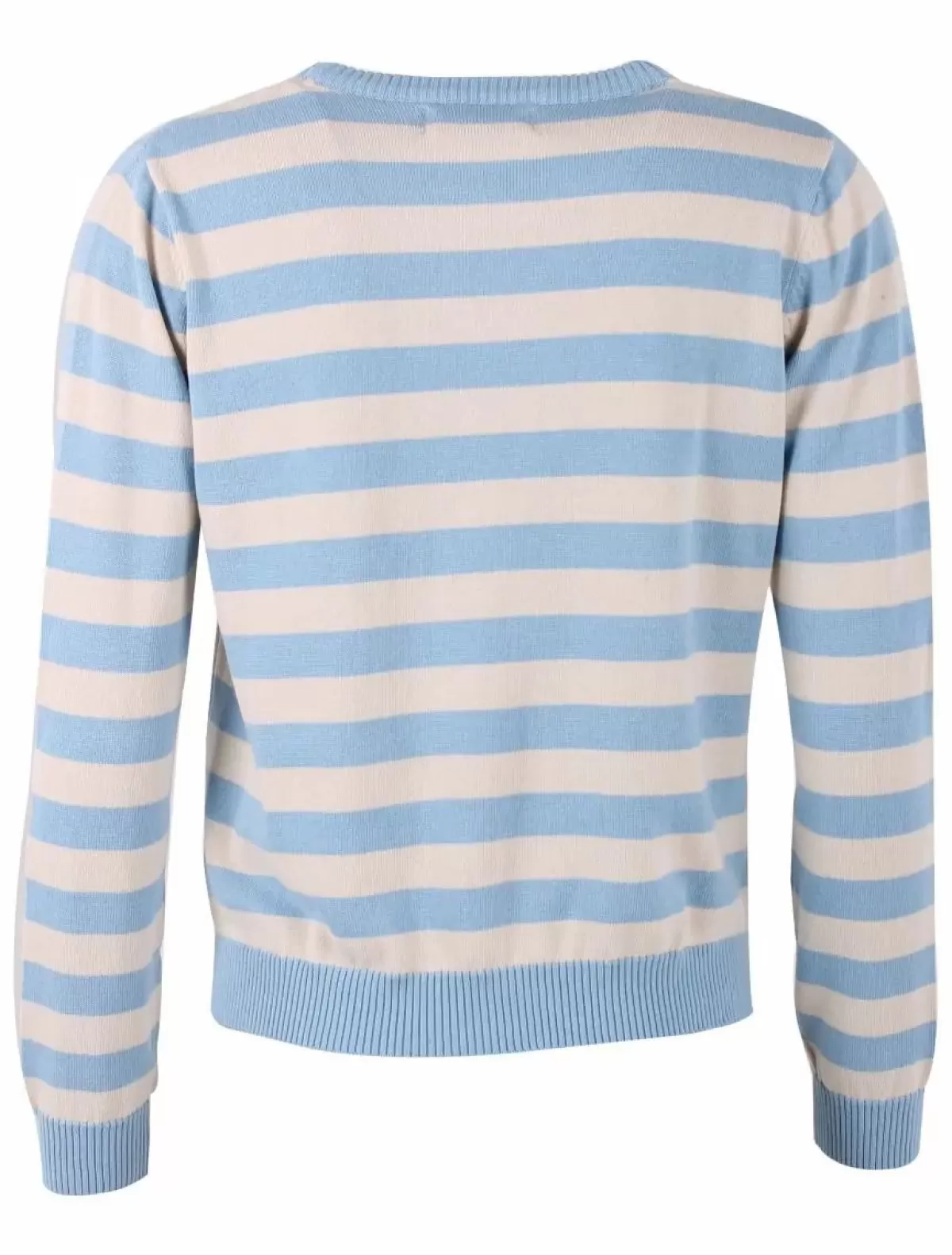 Maglione Danepearly in Lana Cardata con Perlage - Sfumature Celeste Chiaro e Gesso - Lavorazione Artigianale Dame Danefæ