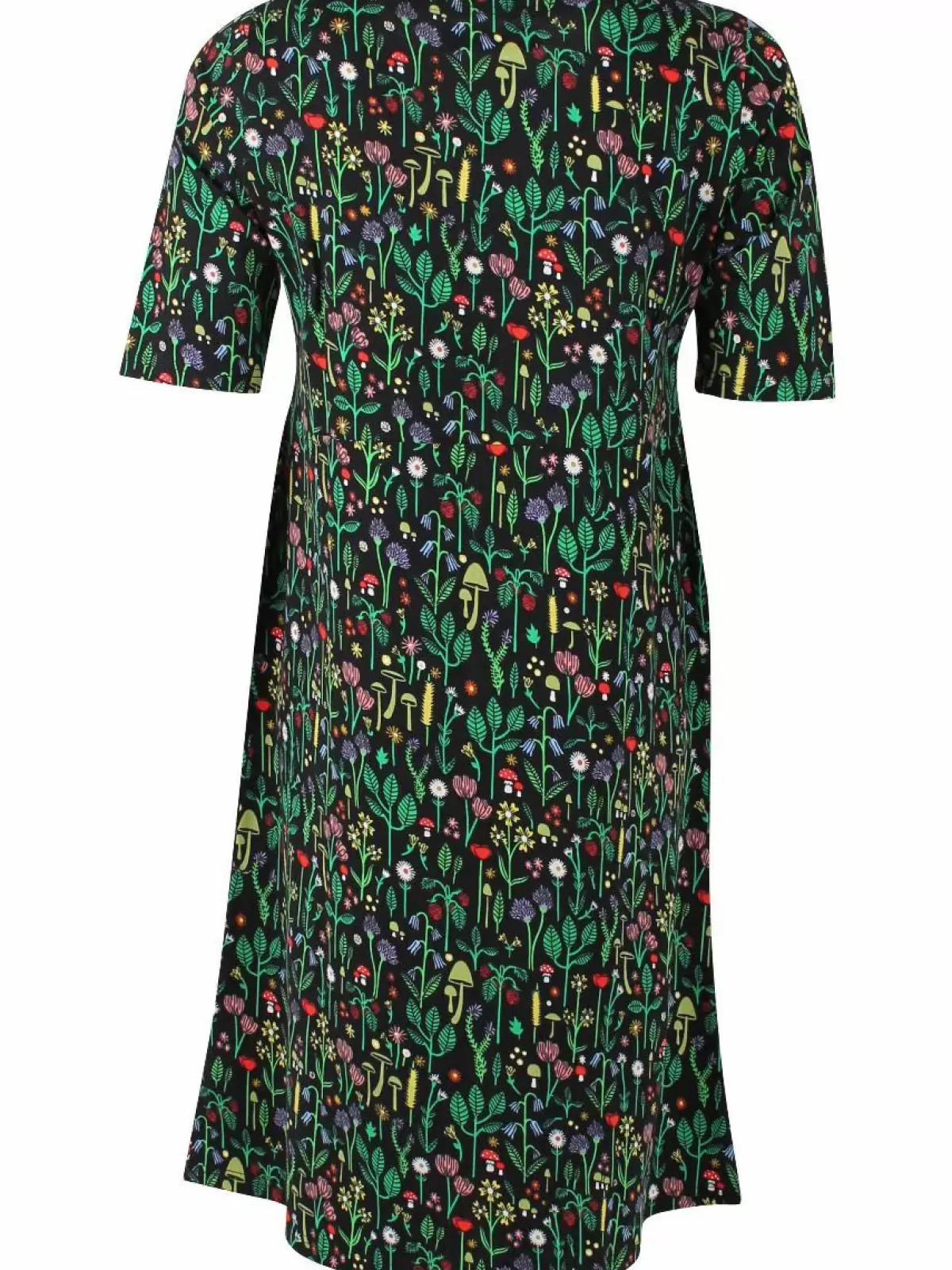 DanePoppy Abito Elegante Nero Intenso con Tocco Botanico Floreale