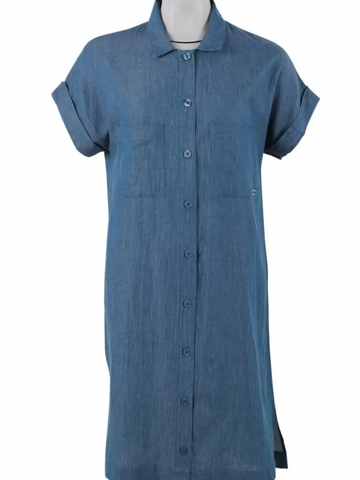 Abito Chambray Donna Blu Indaco Scuro - Danerrand Design Elegante con Tocco Vintage