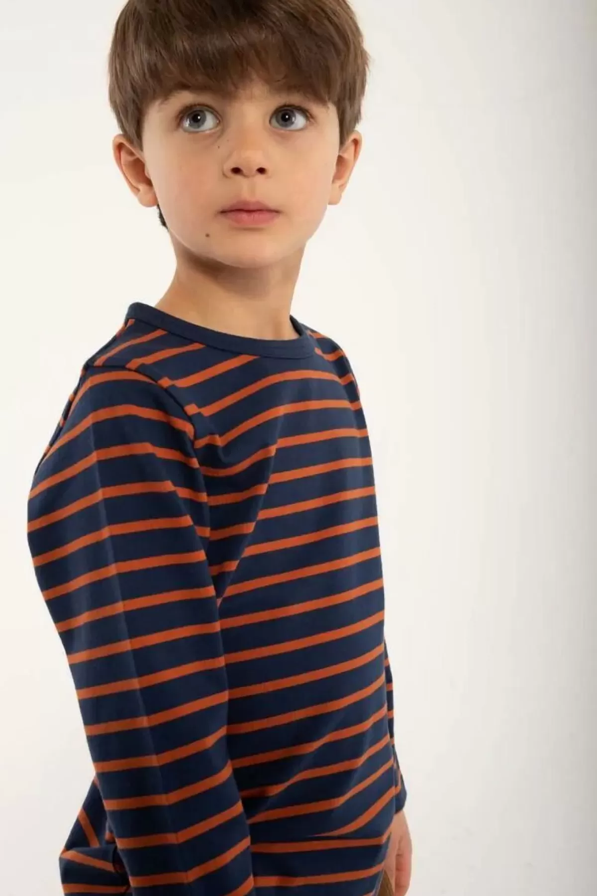 Børn Danefæ - Maglietta Casual con Stile Marinaresco, Blu Navy/Rosso Mattone per Giovani Esploratori

(，，，，，)