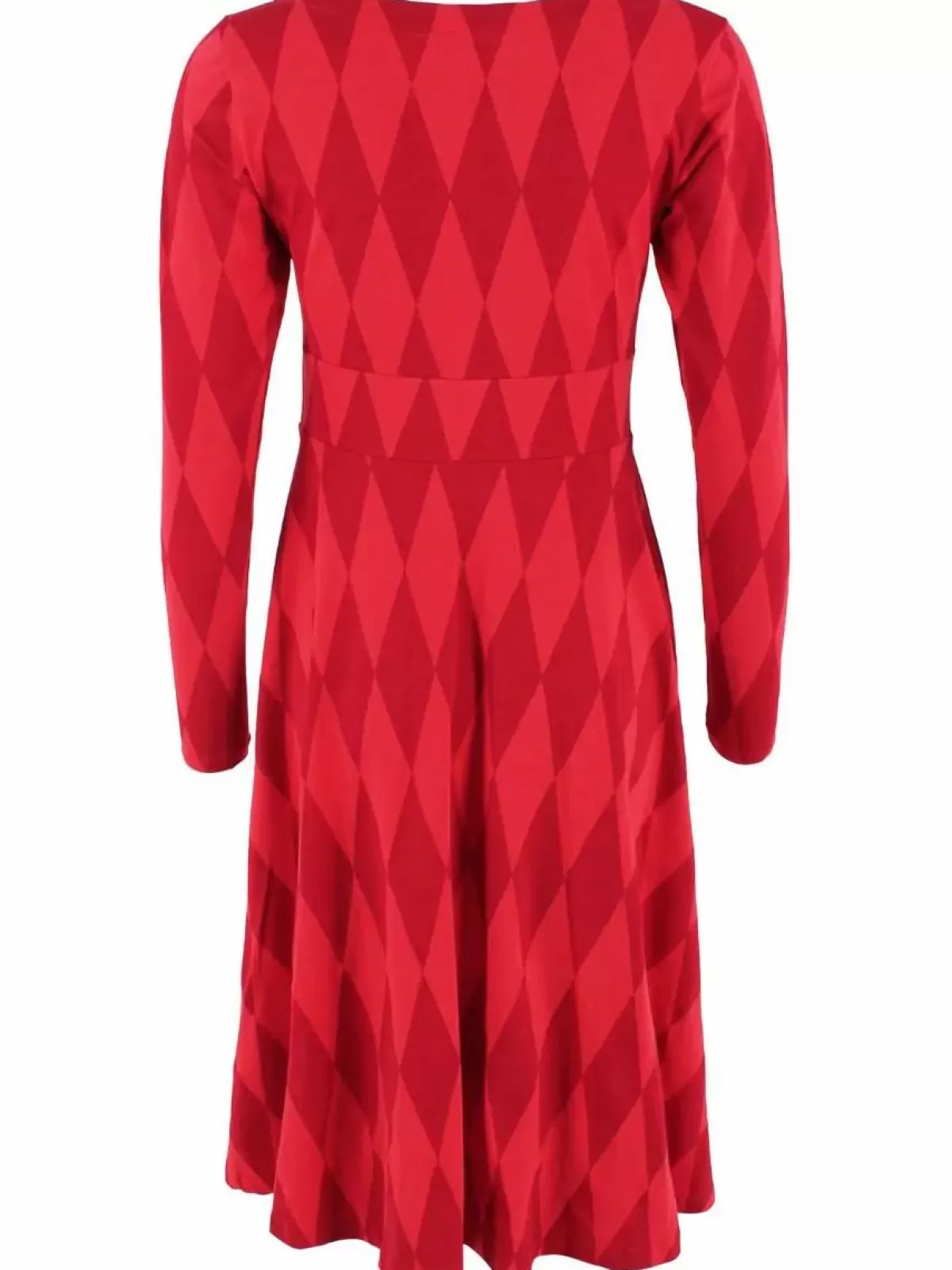 Dame Danefæ Abito Danesigrid in Cotone Borgogna con Motivo Diamanti - Vestito Estivo Elegante a Manica Corta