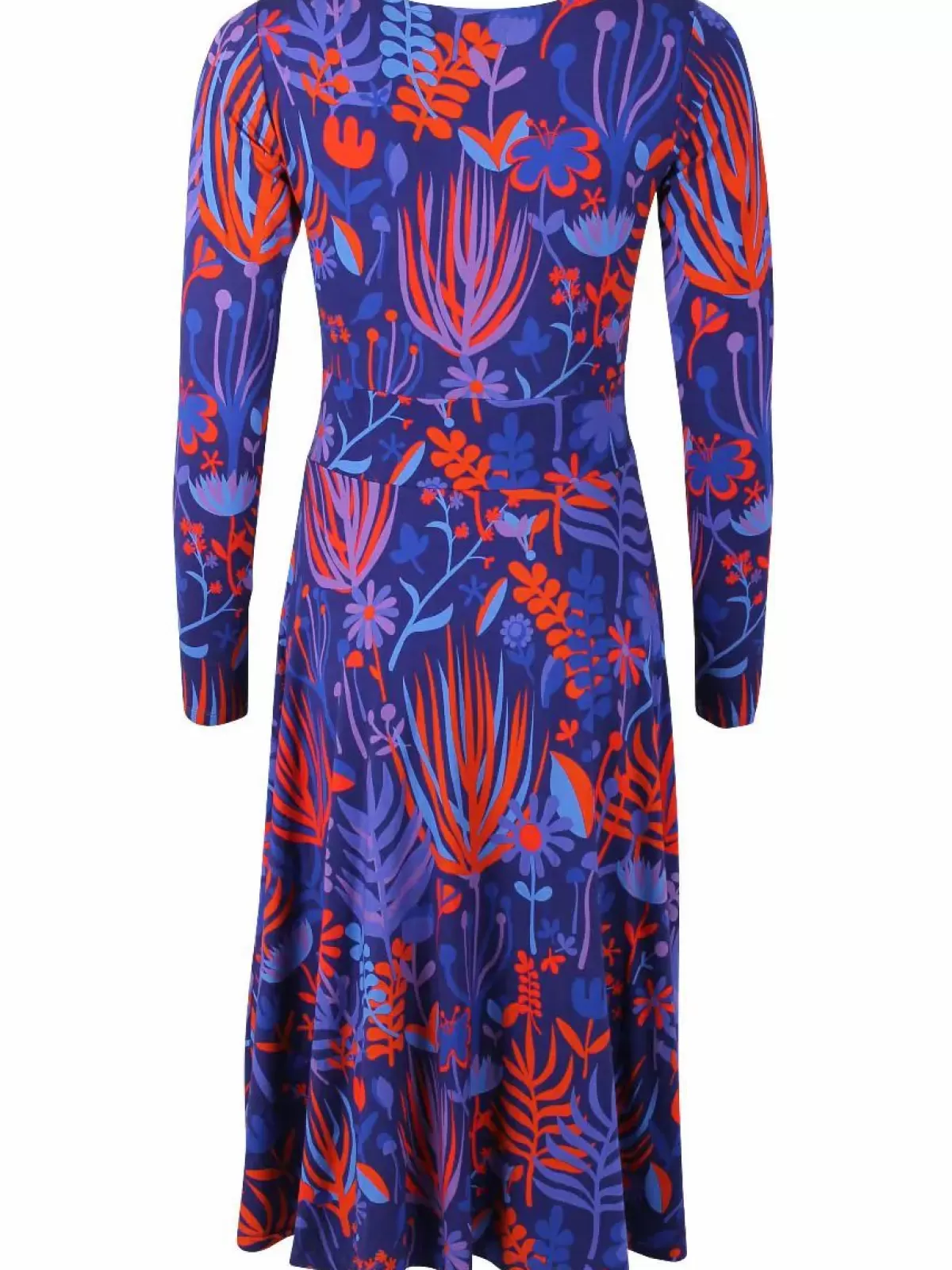 Abito estivo in viscosa blu marino con scollo a V - Dame Danefæ Danesigrid per escursioni 

(：，，，，