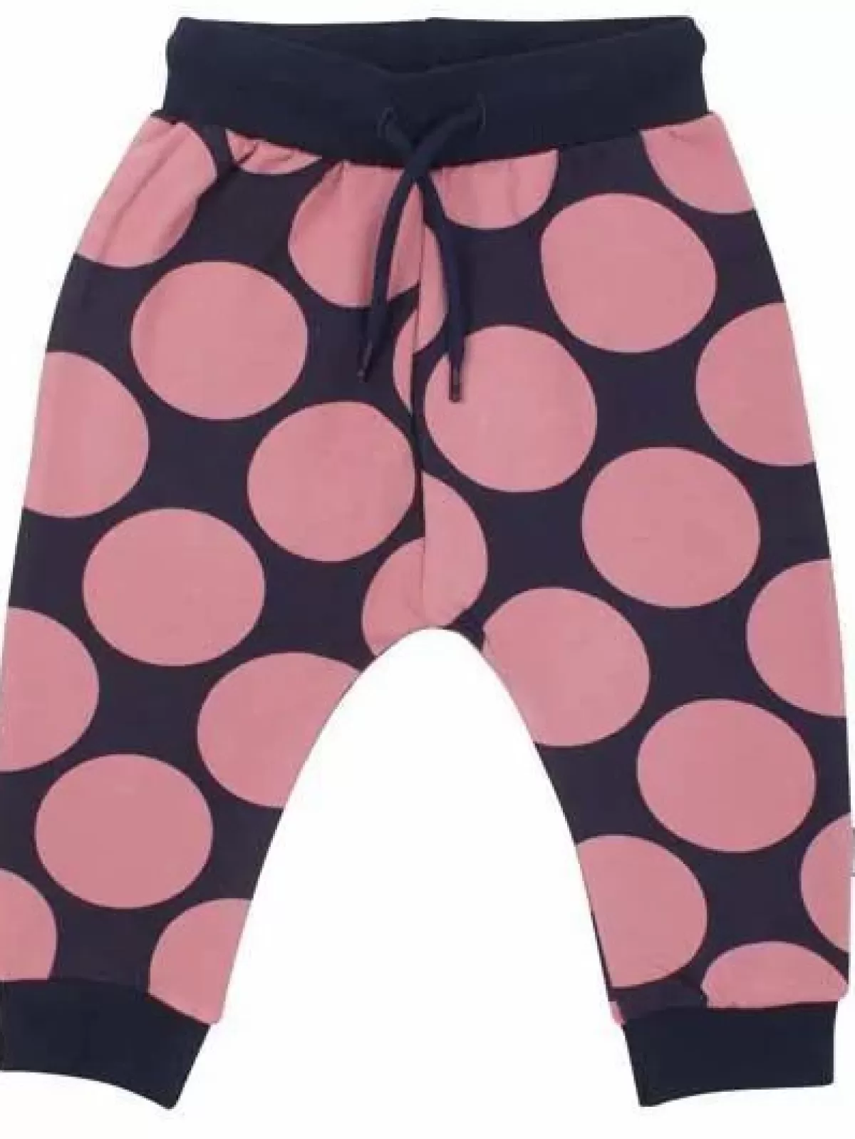 Pantaloncini Bebè Danesilver - Stampa Pois Giganti in Blu Marino e Rosa Antico per Neonati
