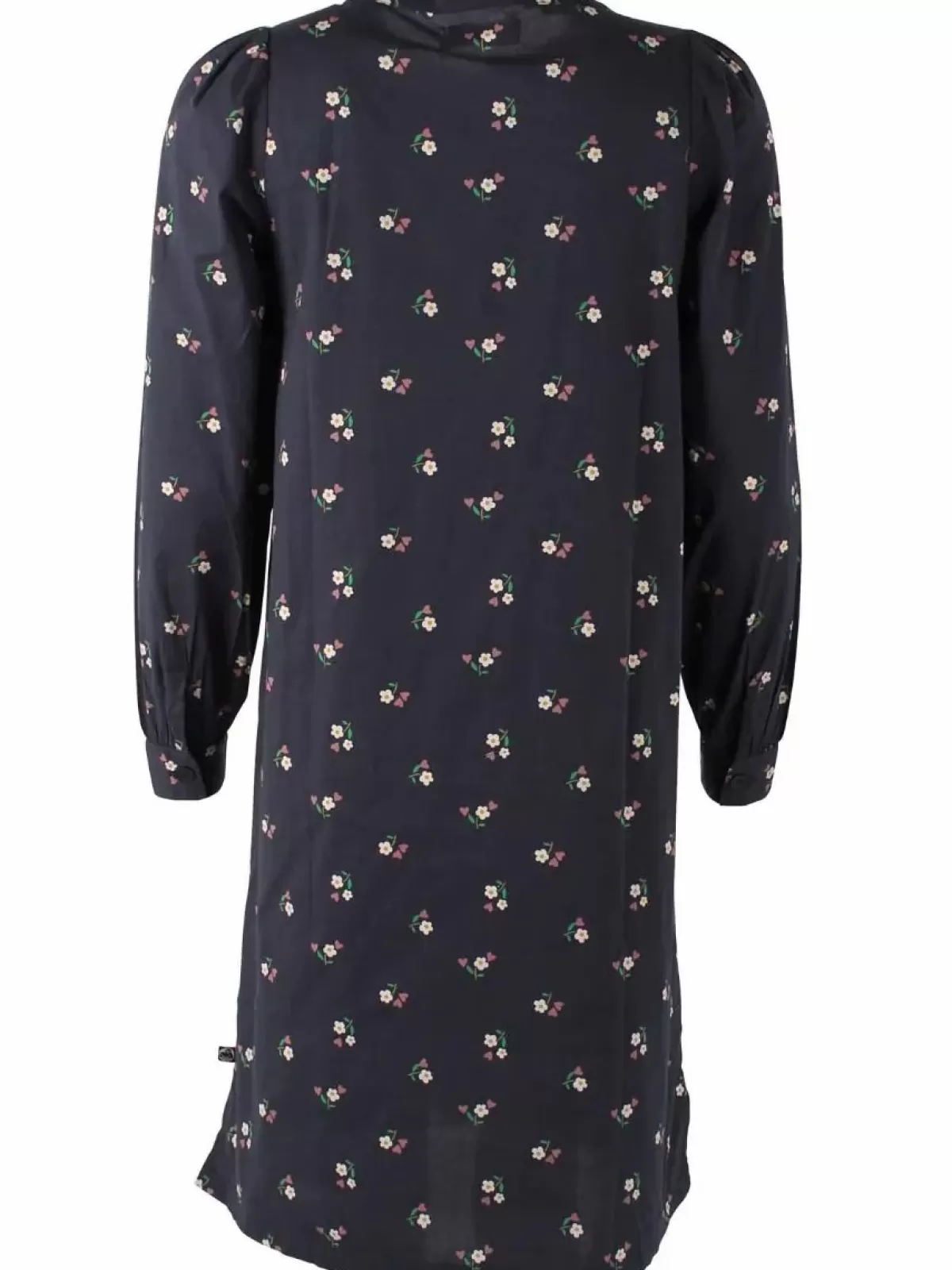 Danesocial by Dame Danefæ - Abito Elegante in Popeline Nero con Ricamo Floreale Mini, Stile Chic per Tutto il Giorno