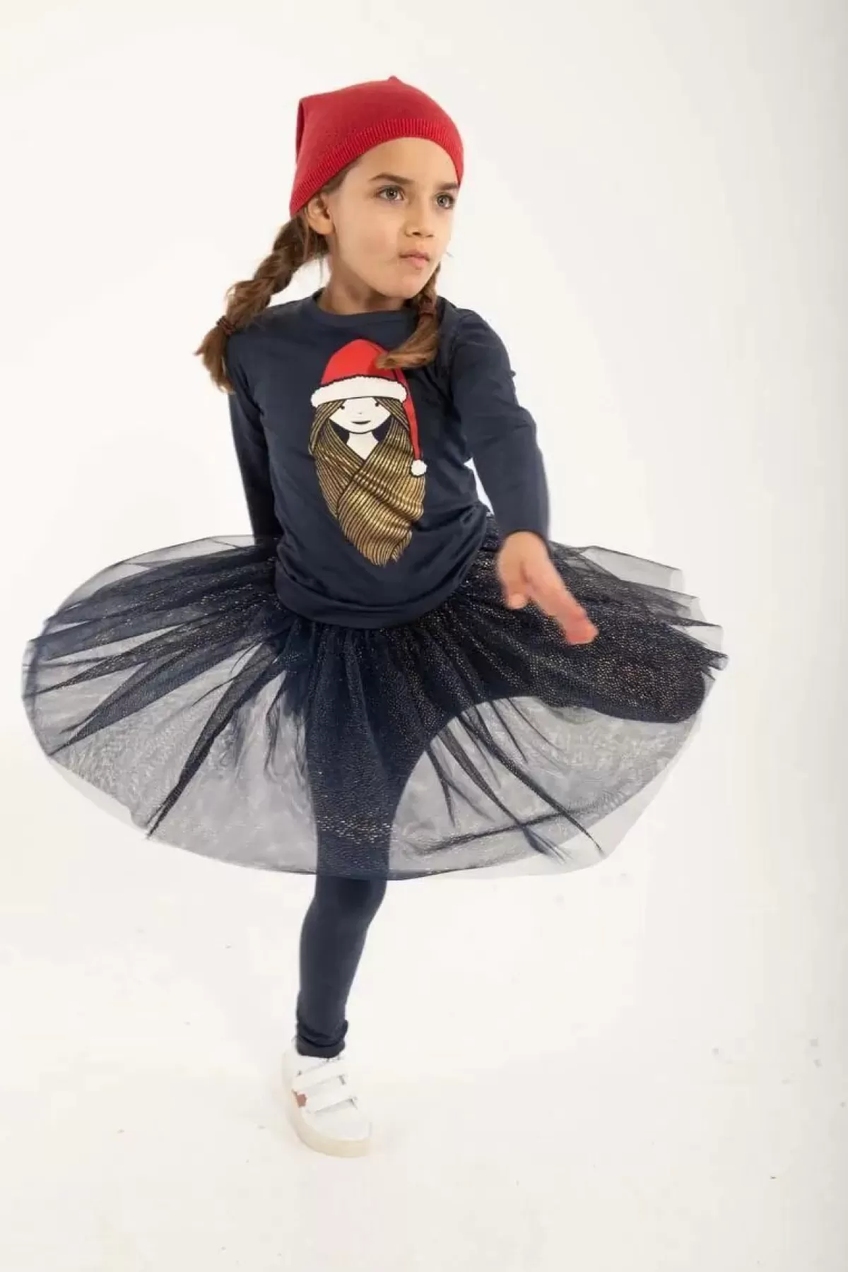 Gonna Ragazza Brillante con Glitter Blu Navy - Moda Bambina Danefæ Børn