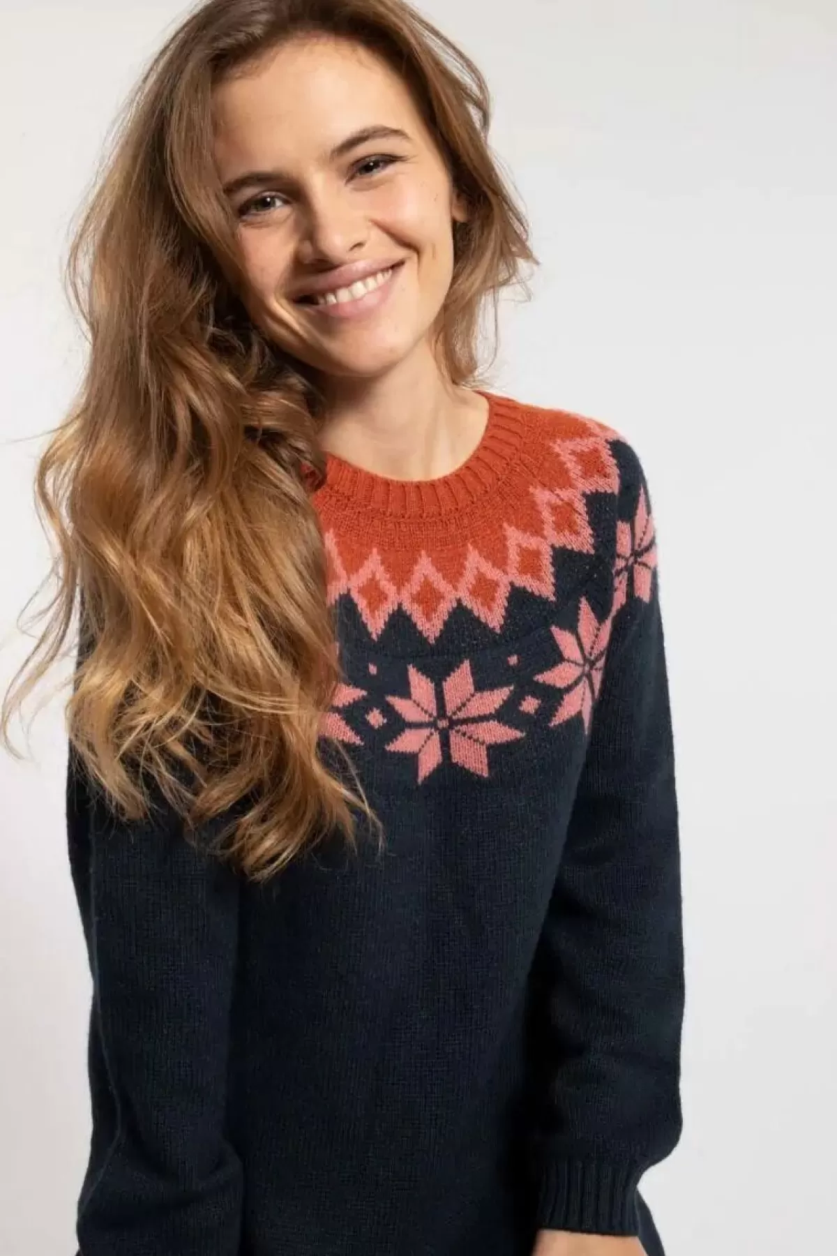 Abito Maglione in Lana Danefæ - Blu Notte, Rosa Antico e Terracotta | Moda Donna Autunno/Inverno
