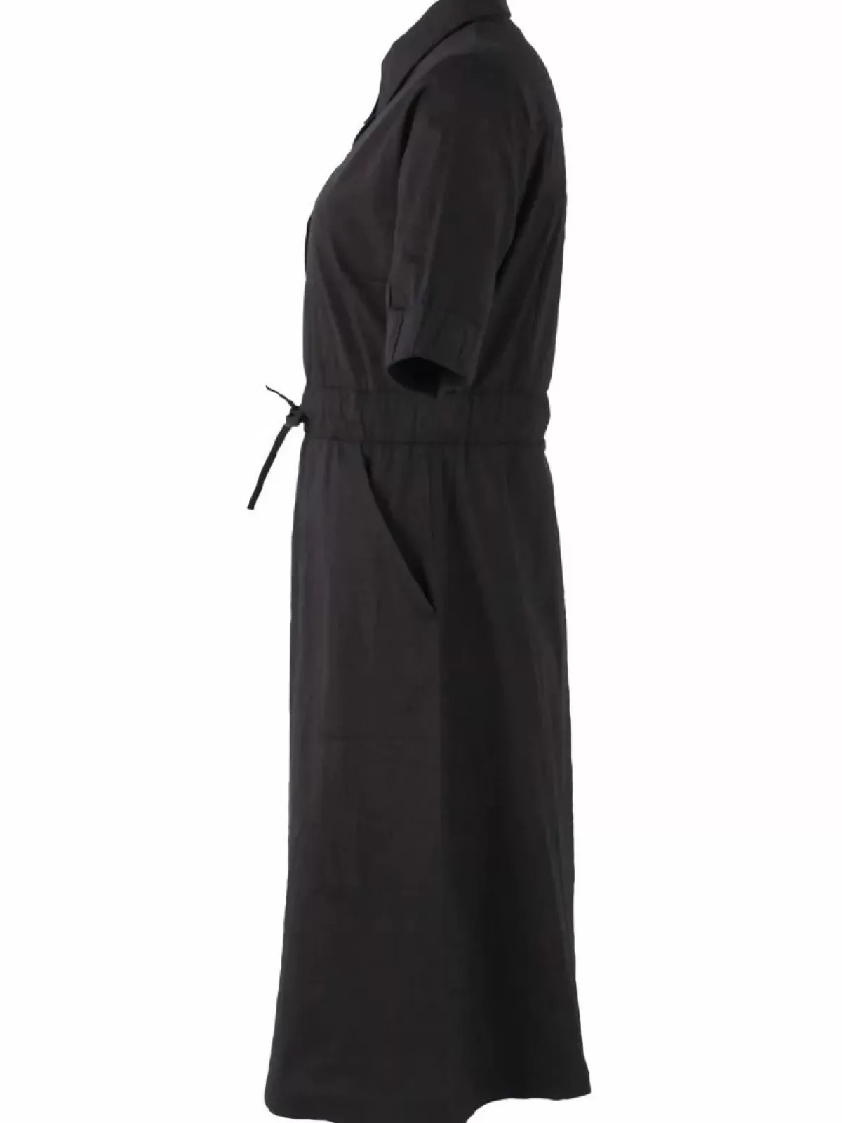 Abito Donna Elegante in Popeline di Cotone - Nero Assoluto | Dame Danefæ Dané-Susanne Abito Casual con Scollo a V