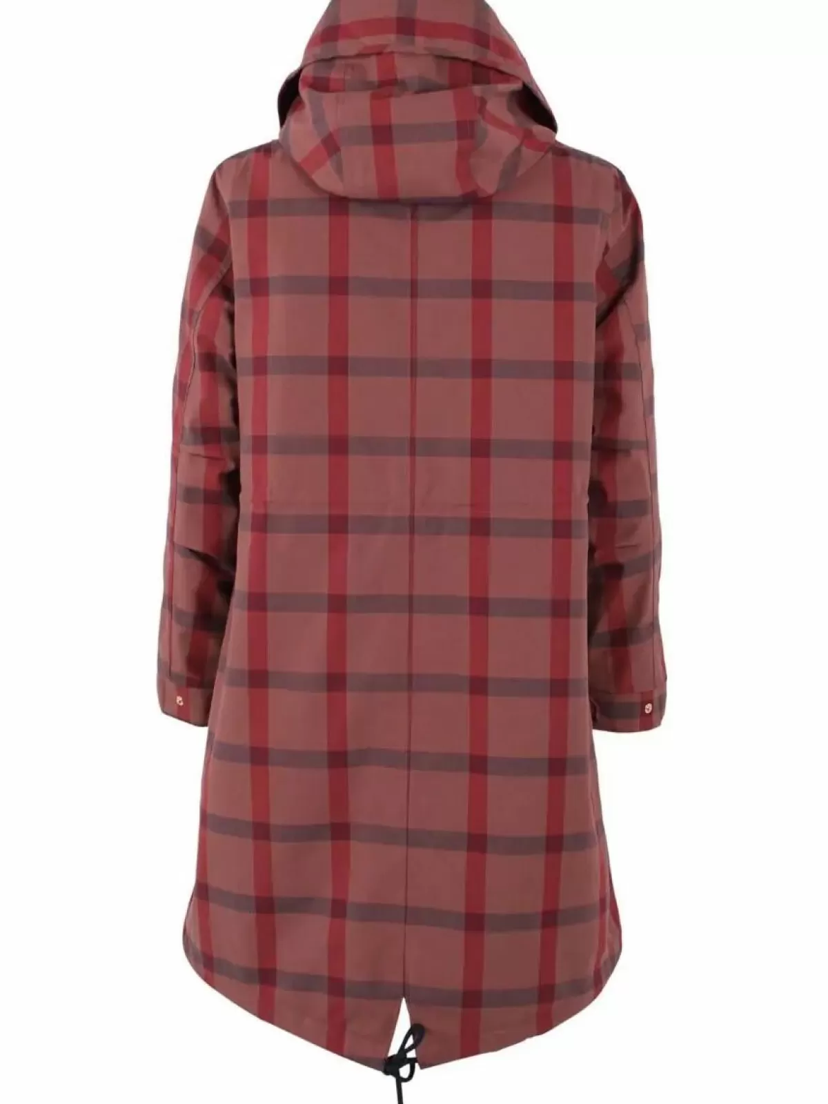 Elegante Parka Invernale Donna Danesvaneke - Fantasia Quadri con Sfumature Rosa Chiaro, Blu Notte e Borgogna