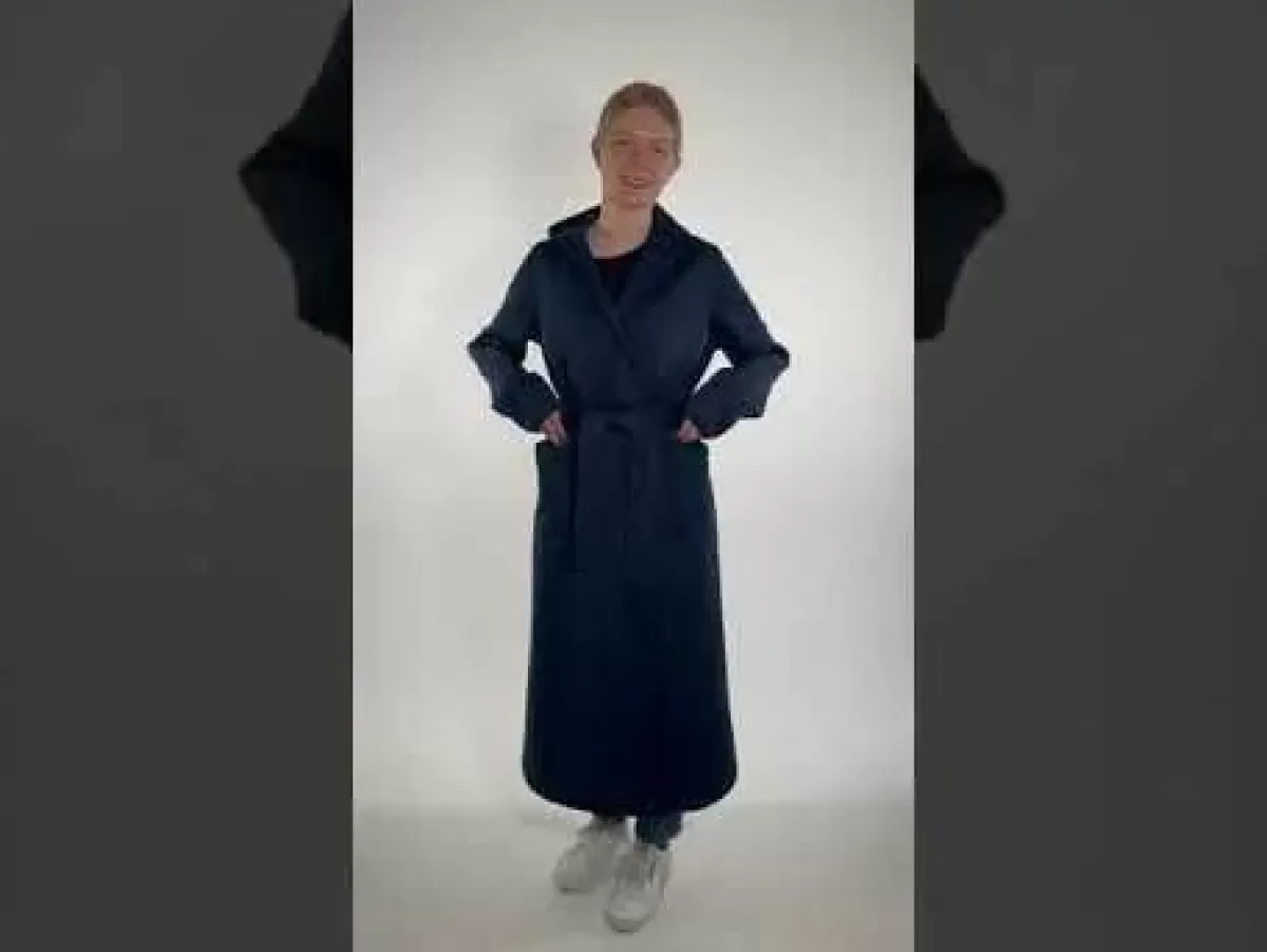 Veste Elegante Dan Viking con Cappuccio - Blu Notte Opaco per Donna