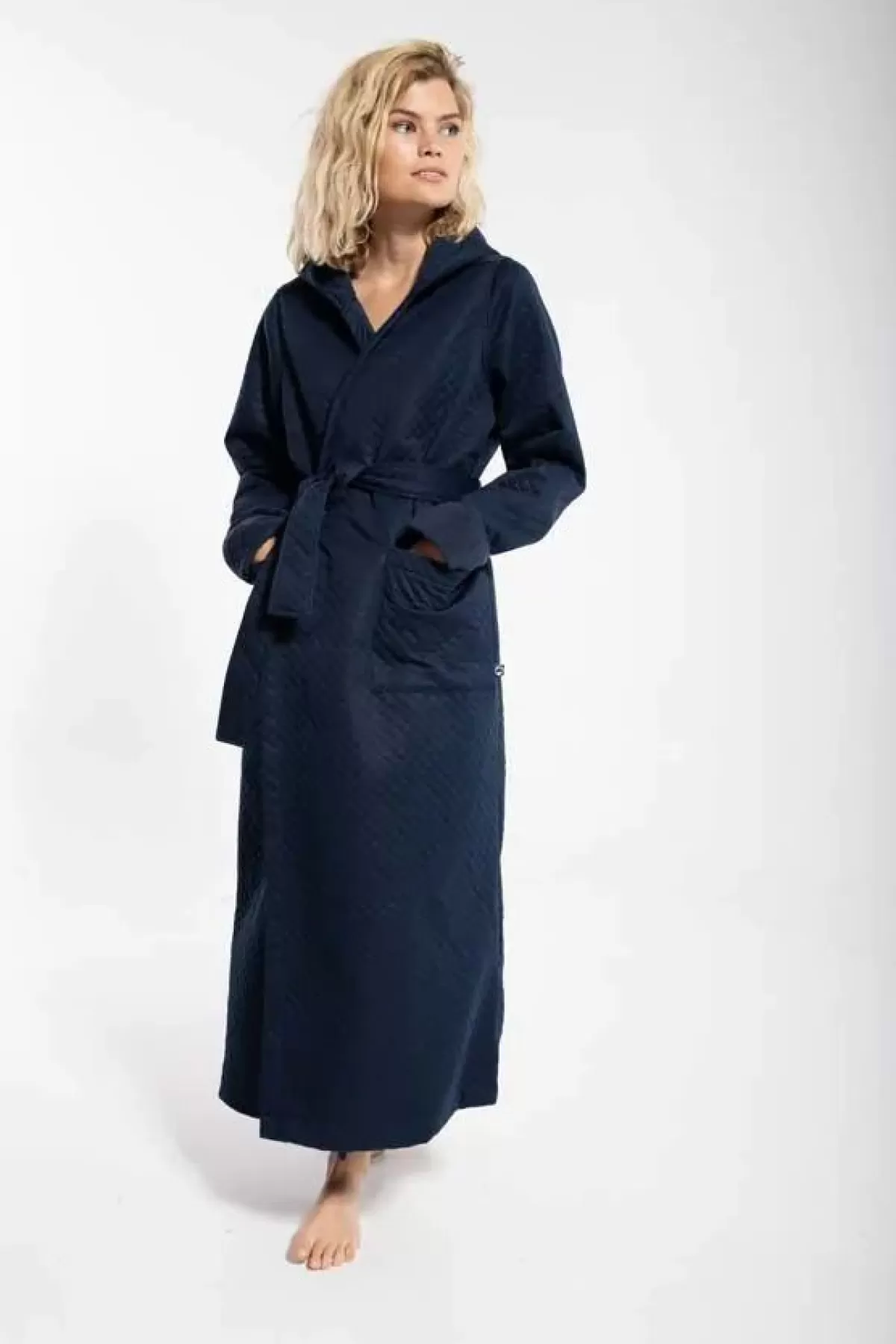 Veste Elegante Dan Viking con Cappuccio - Blu Notte Opaco per Donna