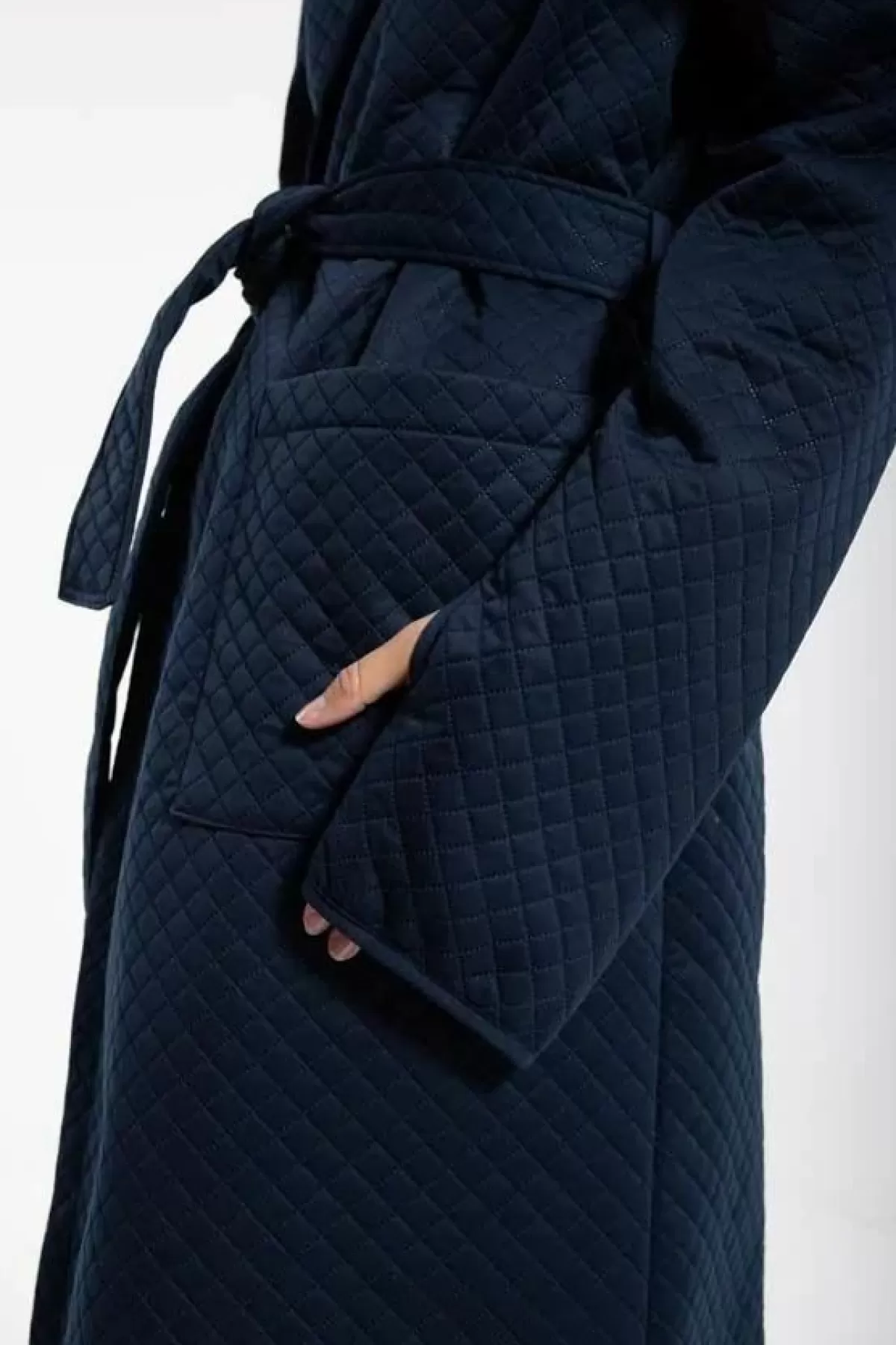 Veste Elegante Dan Viking con Cappuccio - Blu Notte Opaco per Donna