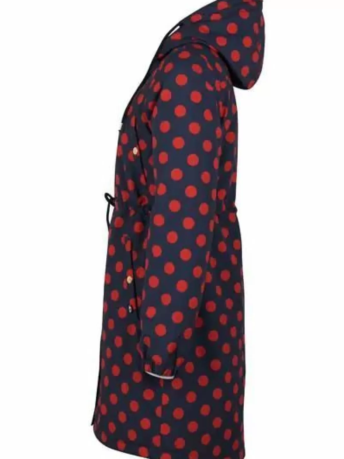 Danflora Giacca Termica Invernale per Donna - Design con Motivo a Pallini in Blu Navy e Ruggine Scuro