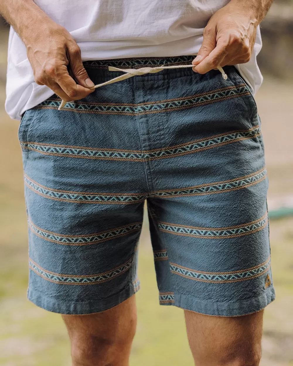 Floris van Bommel Pantaloncini Estivi in Cotone Organico Jacquard - Modello Drifter con Tessitura Artigianale