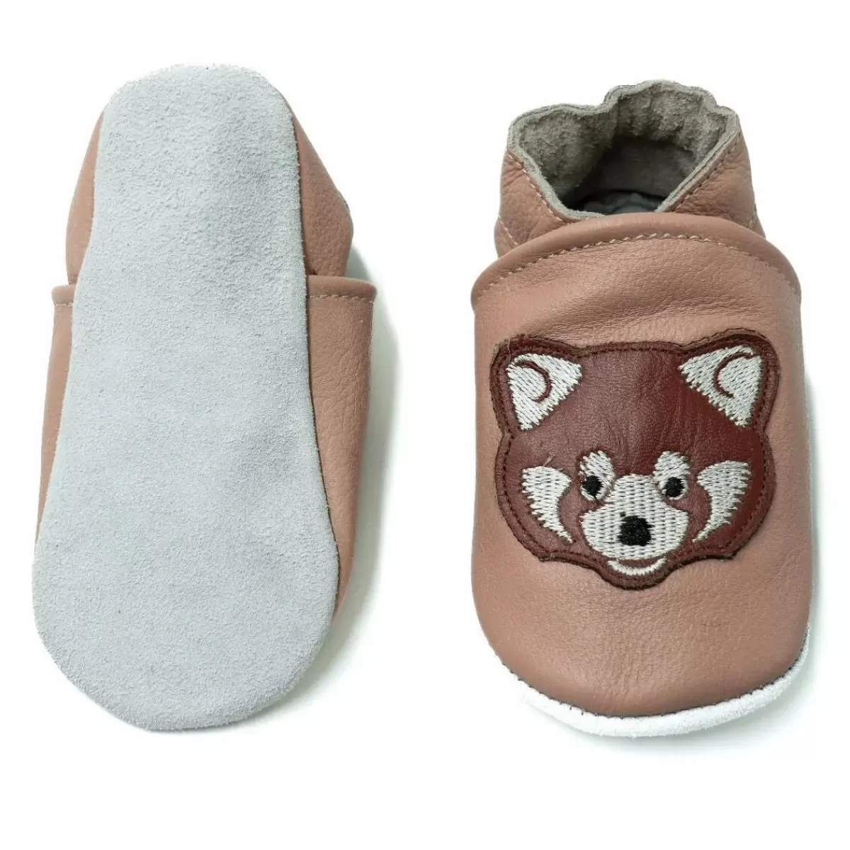 Scarpine Giocose per Bambini Panda Carino - Design Morbido con Dettagli Animaletti, Colori Rosa Sabbia e Rosso