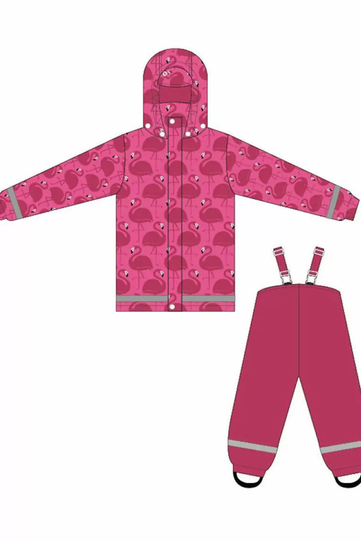 Divertente Completo Impermeabile con Stampa Flaminghi Rosa per Bambini - Ideale per Gioco All'aperto nella Stagione delle Piogge (Design Carino Danefæ)