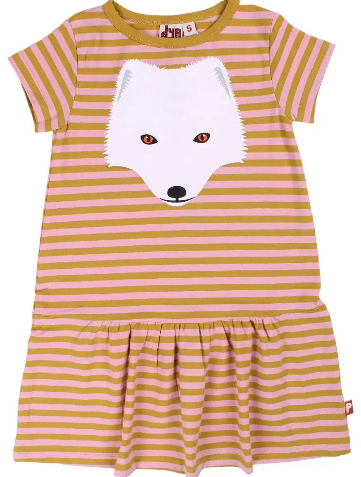 Vestito Manica Corta Bambini Danefé Dyr Zanzi - Stampa Totale con Righe in Tessuto Occio - Rosa Chiaro con Rifiniture in Pile Morbido - Modello Polare per Neonati e Ragazzini - Ideale per Stagioni Fredde