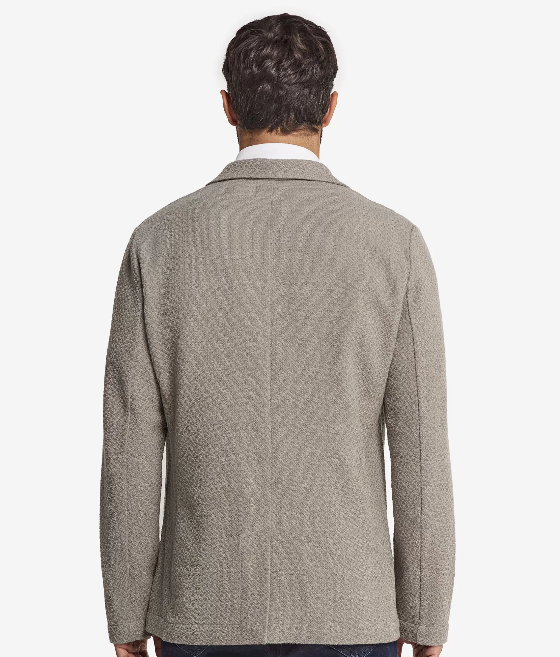 Falconeri Giacca in Maglina di Lana con Effetto Embossato Elegante - Marrone Sabbia, Modello 9053