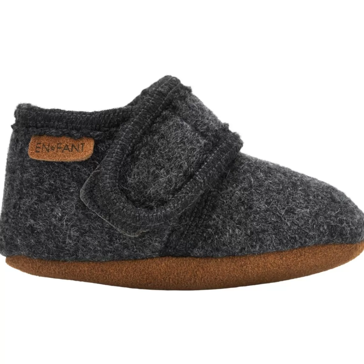 Scarpe Antiscivolo Neonato in Lana Merino Danefae Enfant - Grigio Antracite, Morbide e Calde Perfette per Inverno