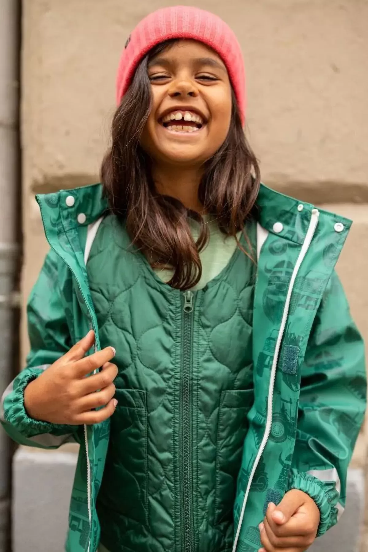 Danefa Ess Giubbotto Termico Midlayer Saltholm per Bambini - Verde Militare Scuro