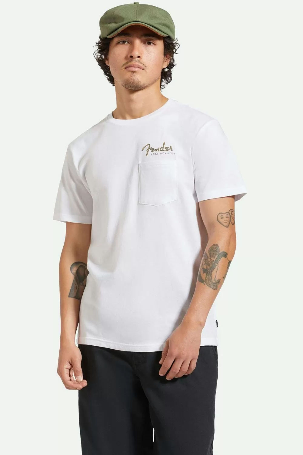 Brixton Fender Volume T-Shirt con Taschino - Cotone Essenziale Uomo, Stagione Calda 2024