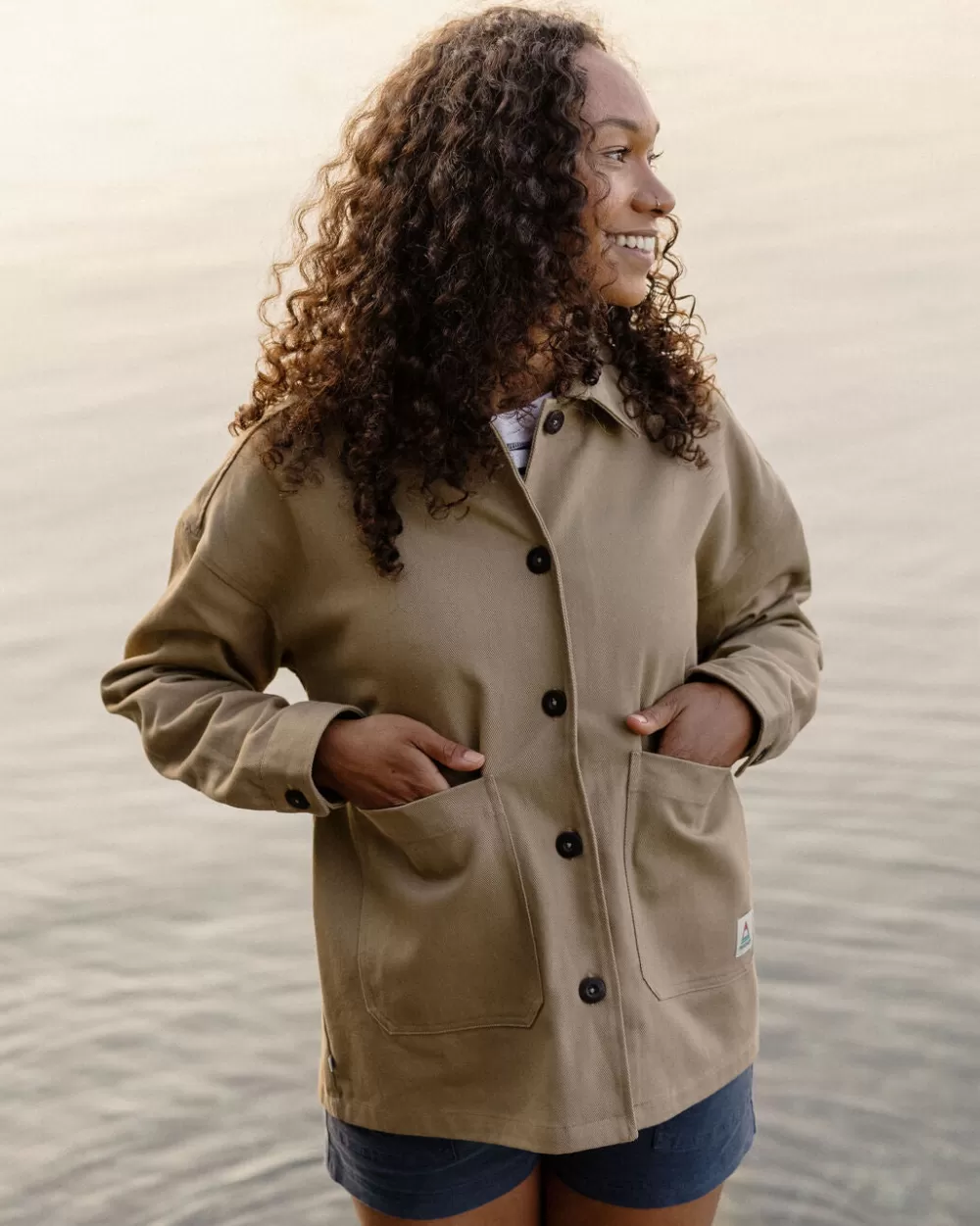 Giubotto Oversize in Cotone Organico Verde Foresta per Donna - Stile Passeggero con Taglio Comodo