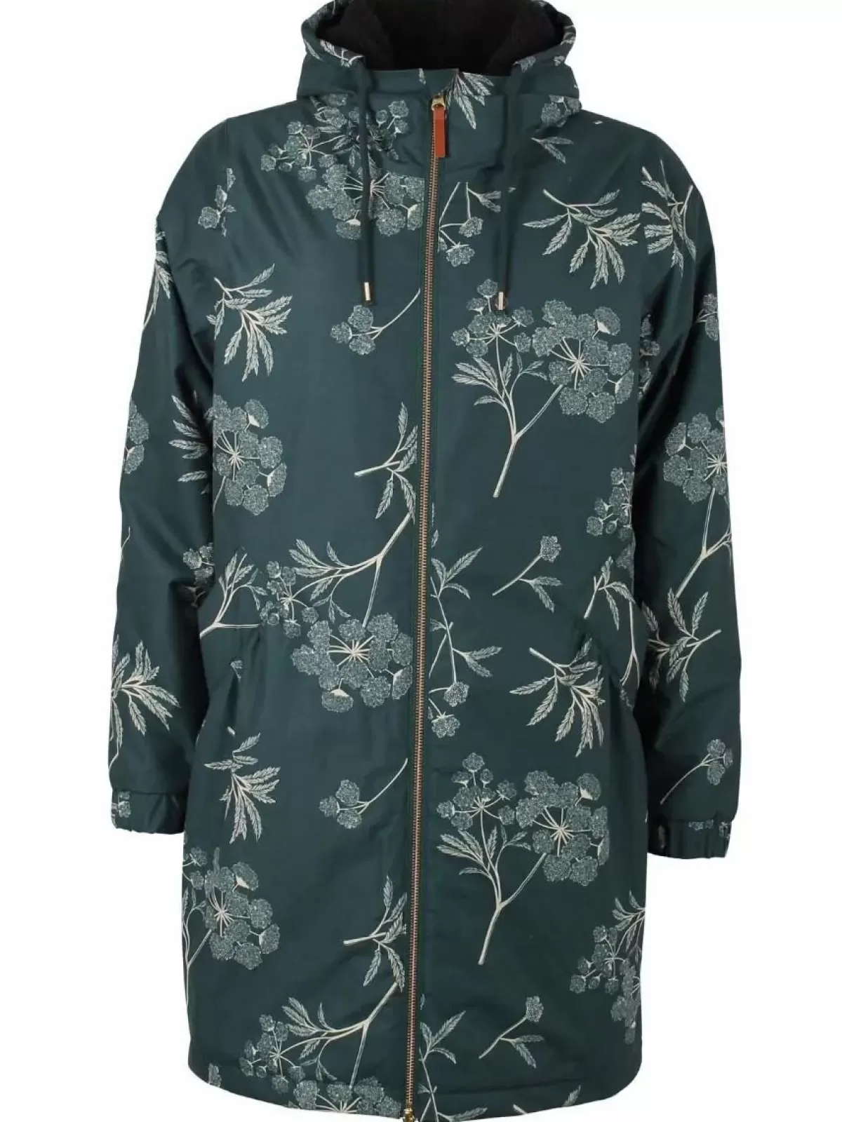 Dame Danefæ Gurli - Giacca Invernale Elegante con Cappuccio, Nero Verde e Beige Chiaro - Design Moderno per Freddo Intenso