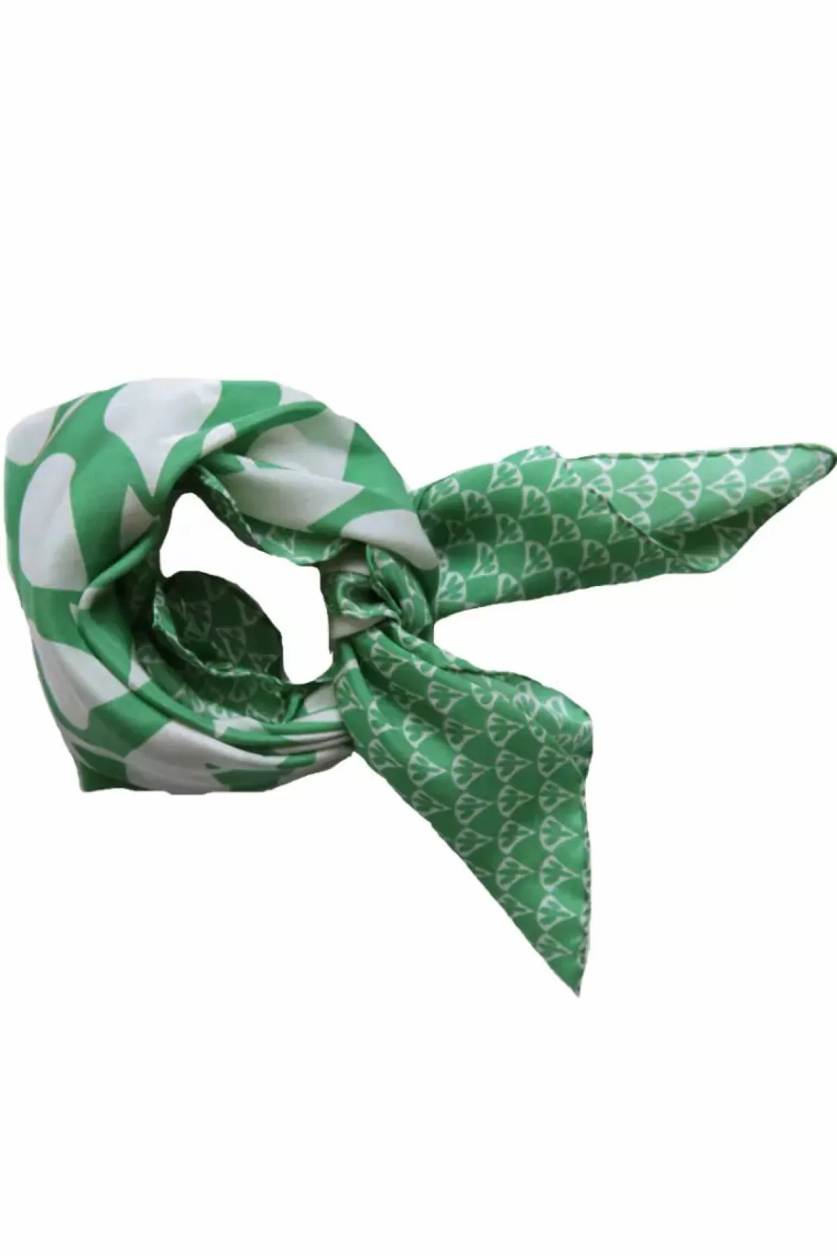 Sciarpe Seta Mini Dame Danefæ - Tonalità Verde Ficus, Collezione Vagabonde Eleganti