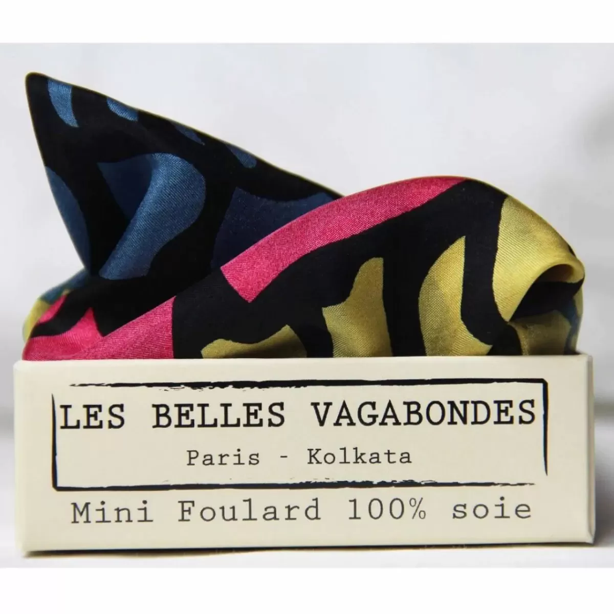 Foulard Seta Les Belles Vagabondes | Design Mogador in Giallo Dorato | Accessorio Elegante Dame Danefæ