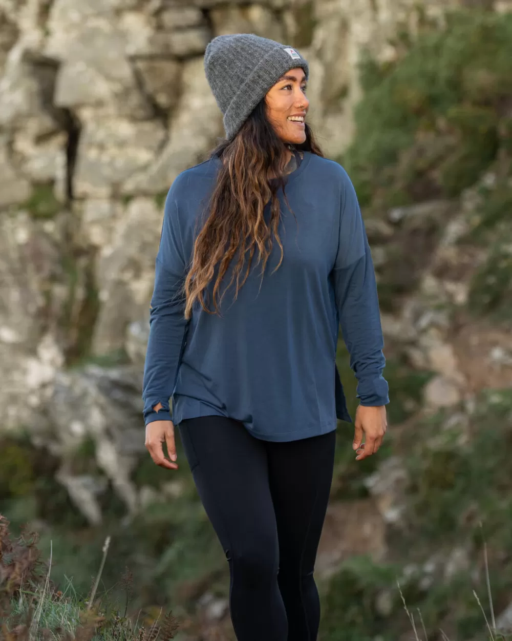 Maglia Sportiva Eco-Friendly con Design Lotus per Donna - Manica Lunga Confortevole