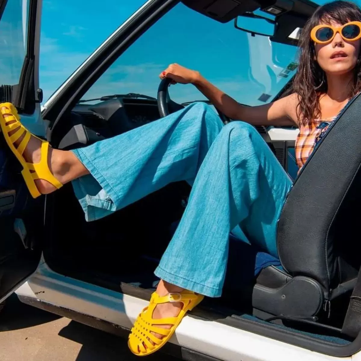 Sandali Impermeabili Meduse Donna Estate 2024 - Comodi per Spiaggia e Piscina, Design Moderno con Suola Antiscivolo, Giallo Sole Taglie Adulte