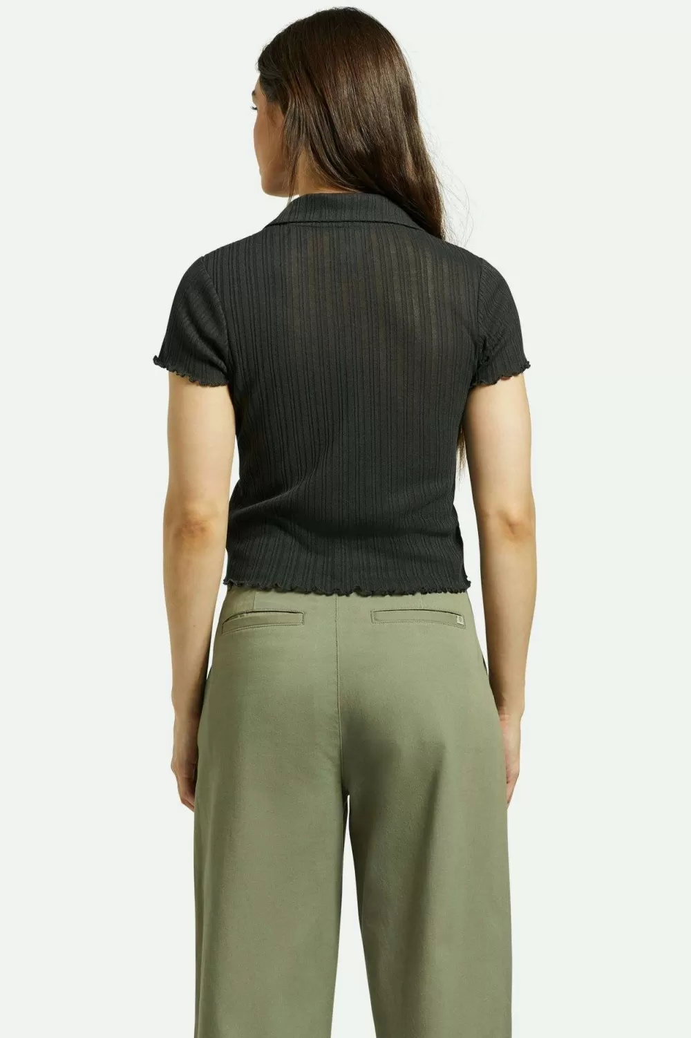 Maglietta Polo Donna con Righe a Coste Originali - Primavera/Estate Brixton